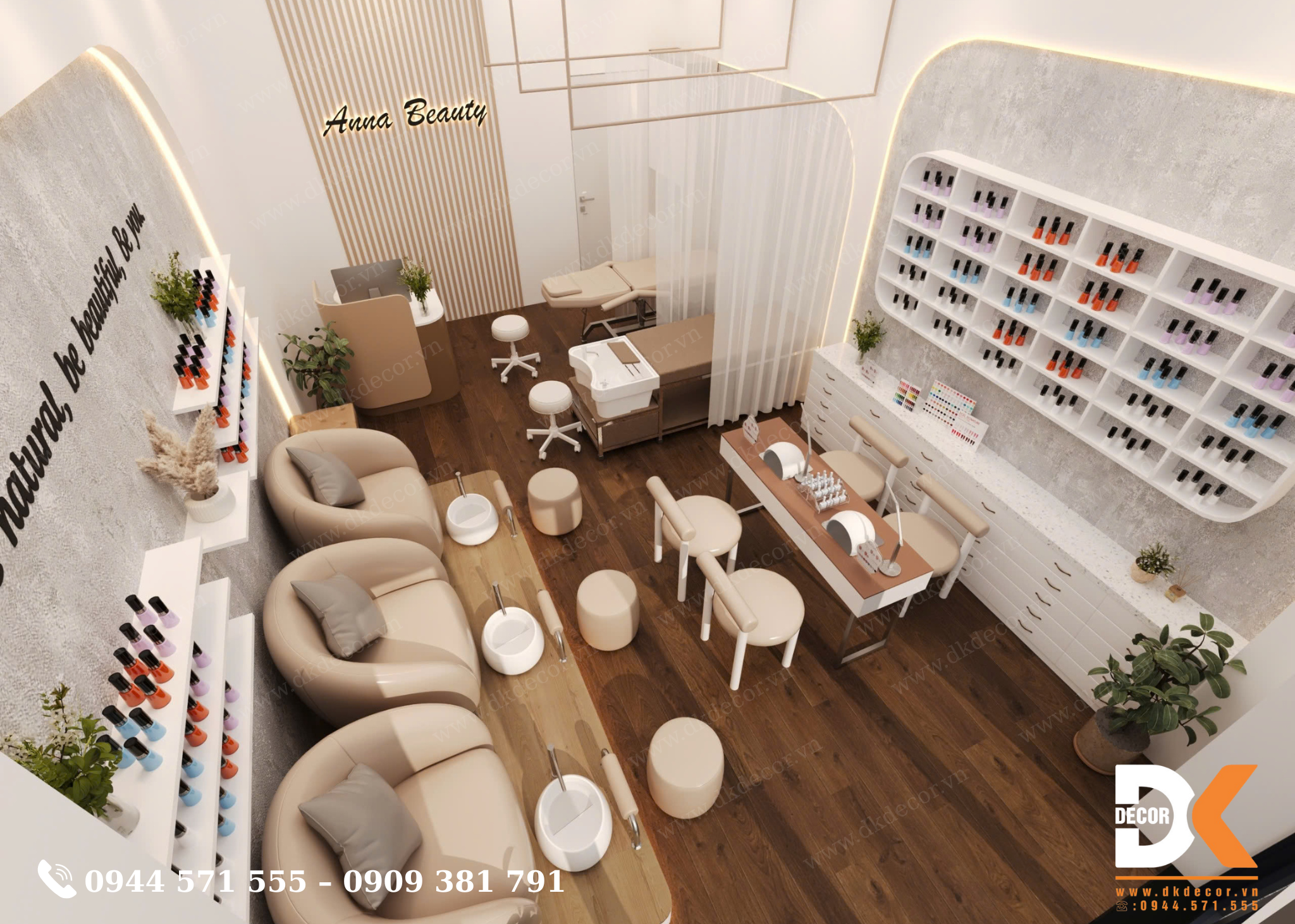 Thiết Kế Tiệm Nails ANNA BEAUTY Tại Long An