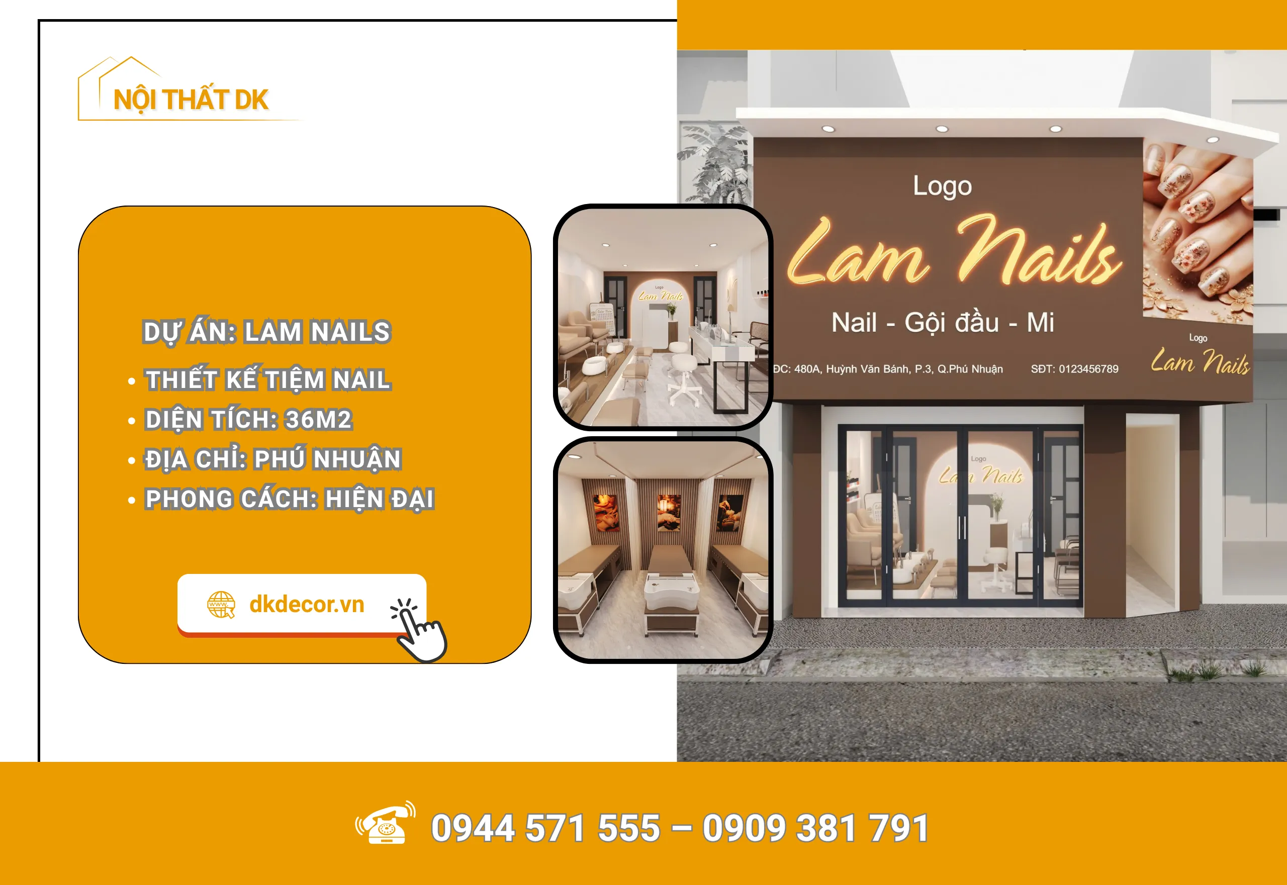 Thiết Kế Tiệm Nails – Lam Beauty Quận Phú Nhuận 