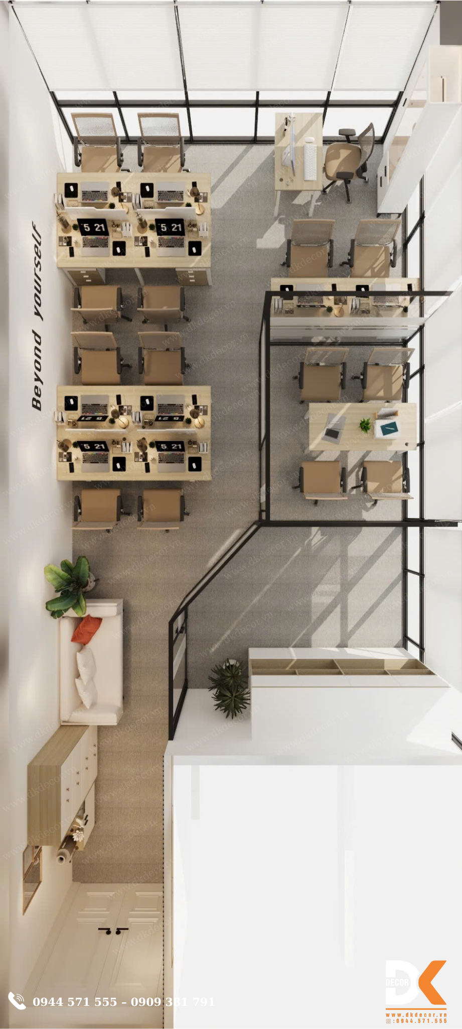 bố trí mặt bằng văn phòng 