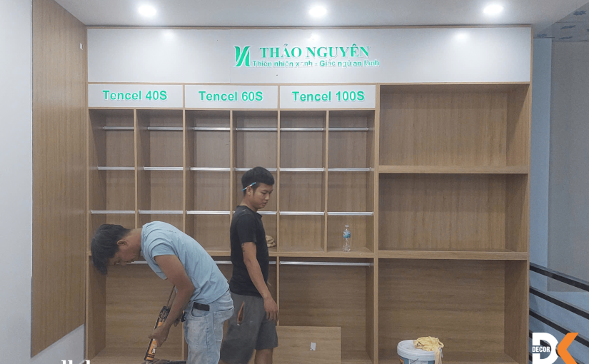 [Dự Án] Thi Công Showroom Drap Chăn Ga Thảo Nguyên