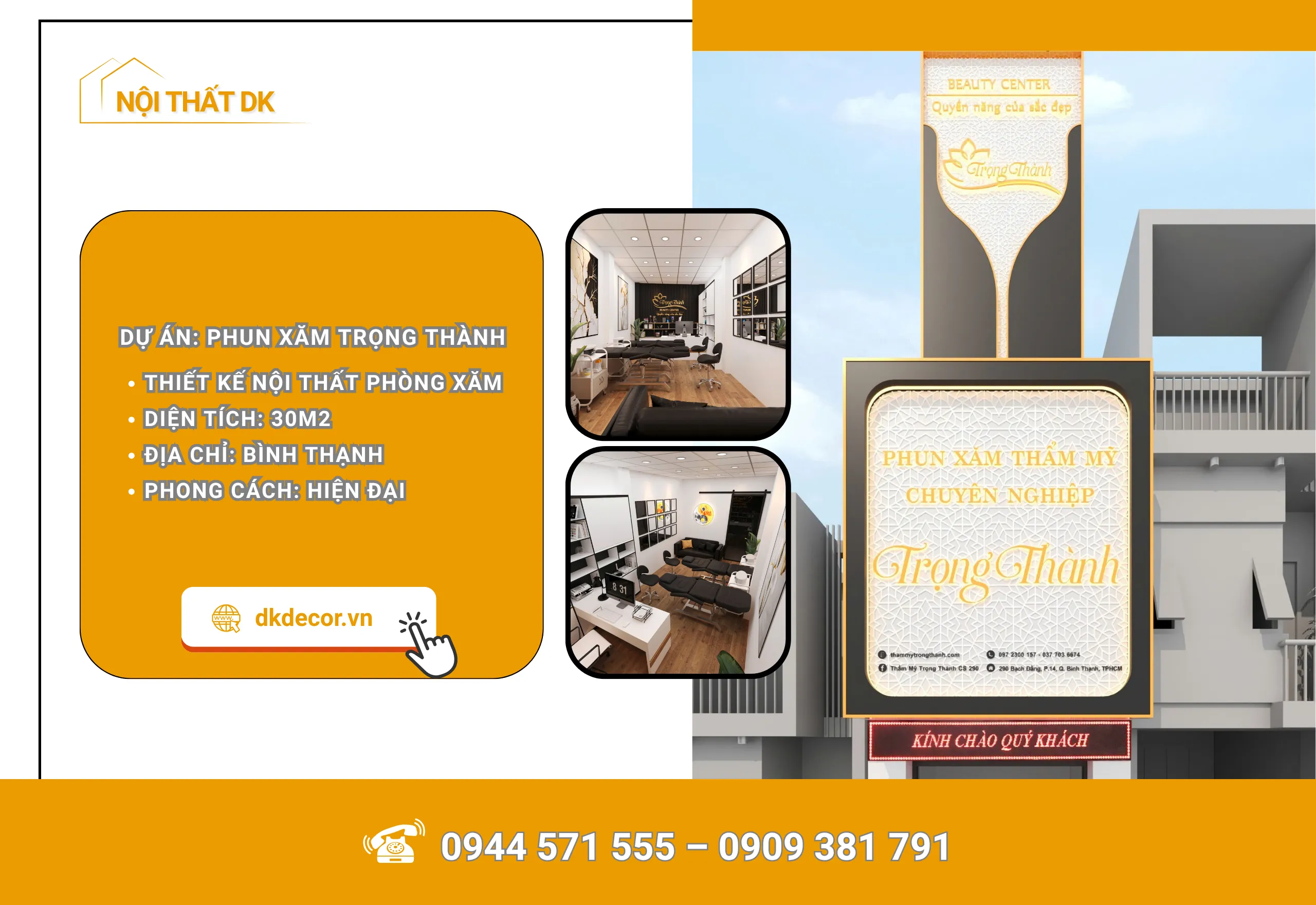 Thiết Kế Phòng Phun Xăm Trọng Thành – Bình Thạnh 