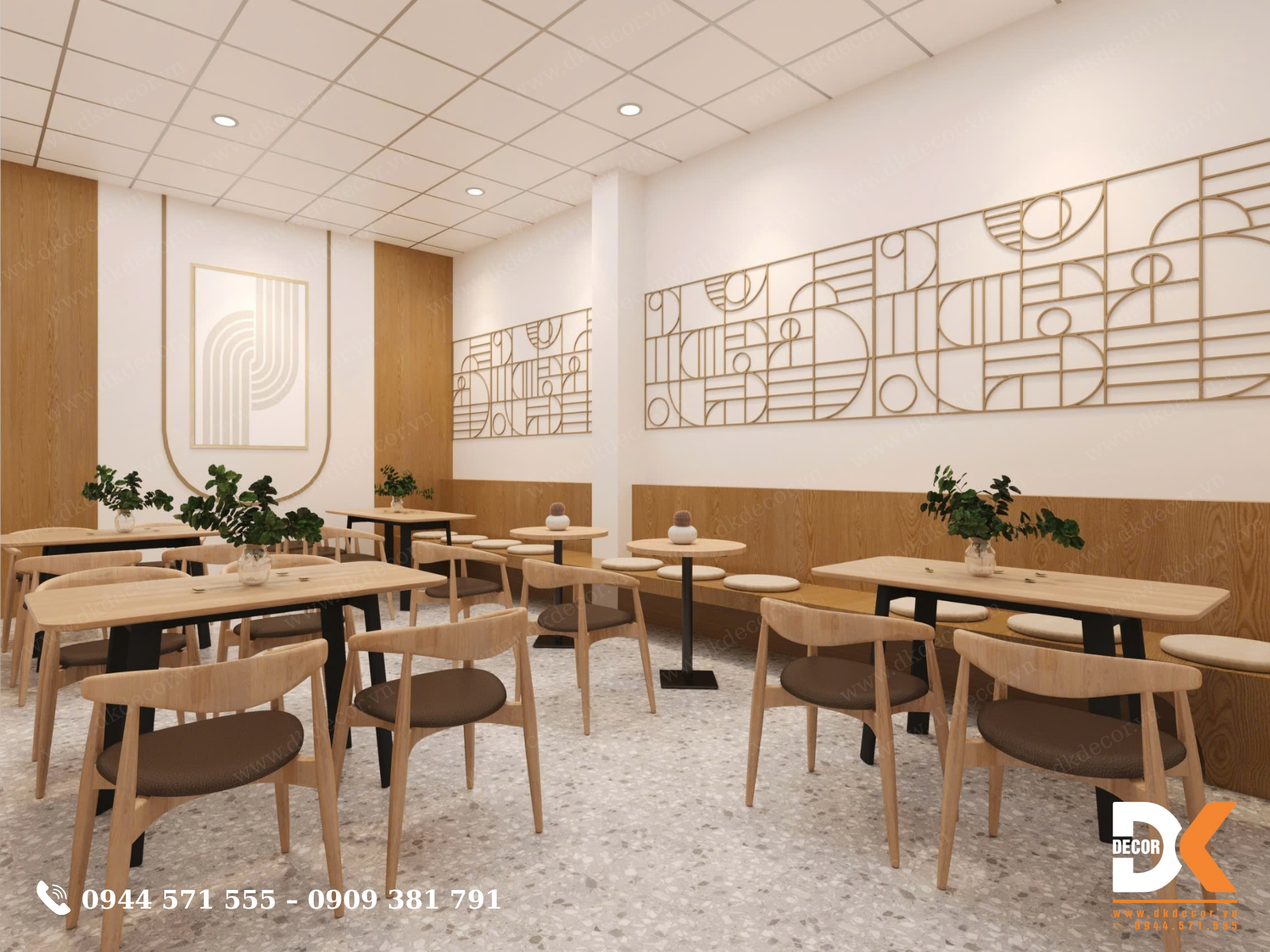 thiết kế quán cafe the K