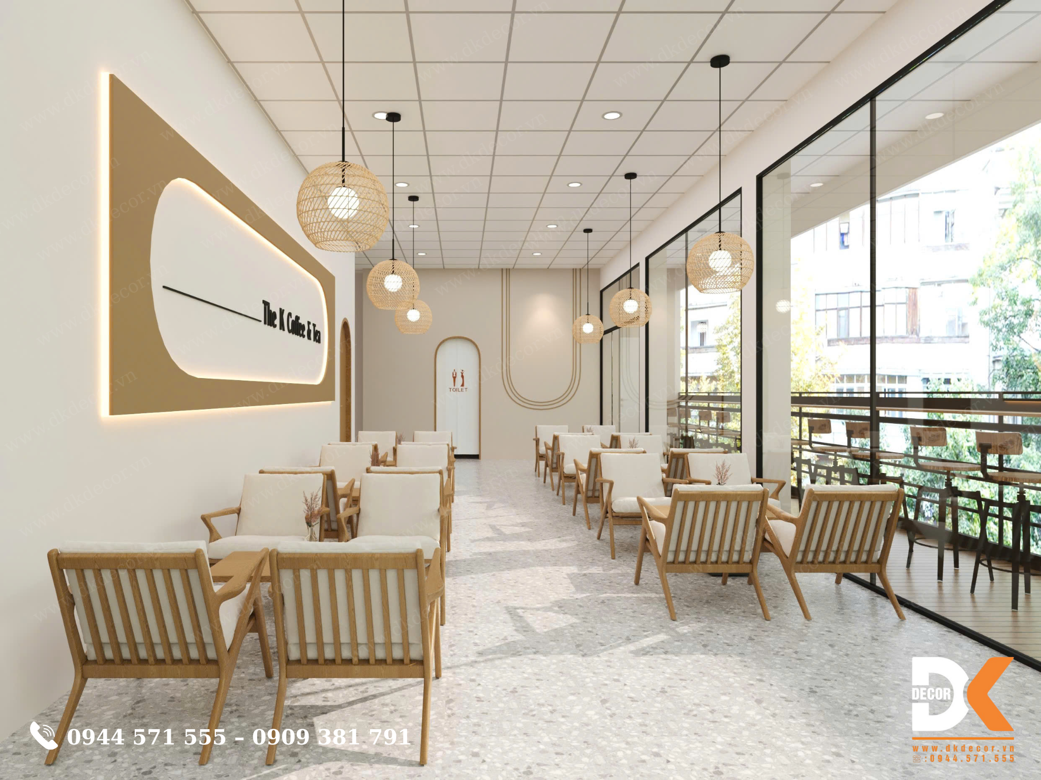 thiết kế quán cafe the K