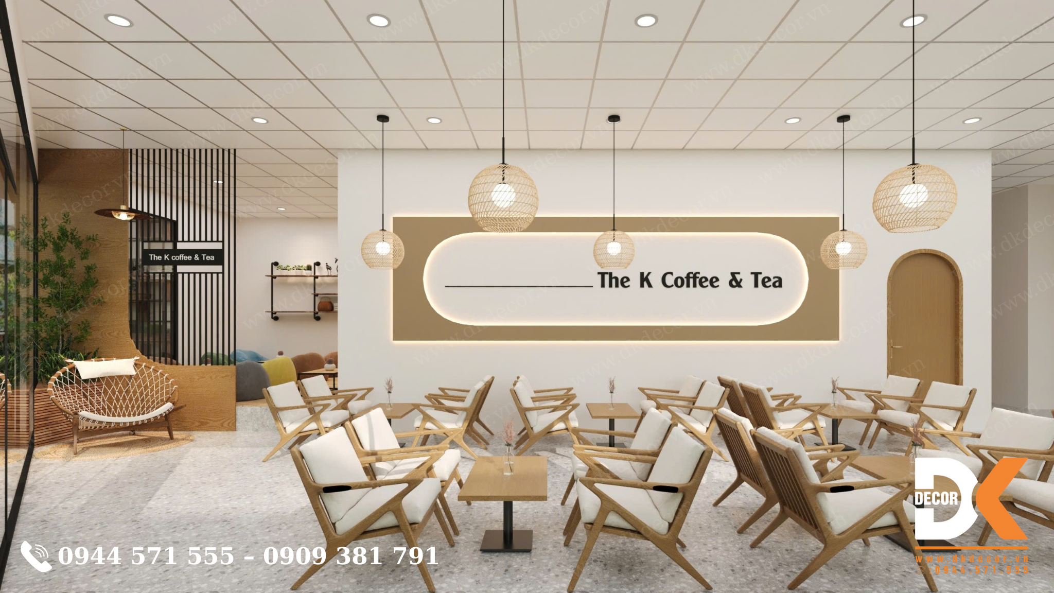 thiết kế quán cafe the K