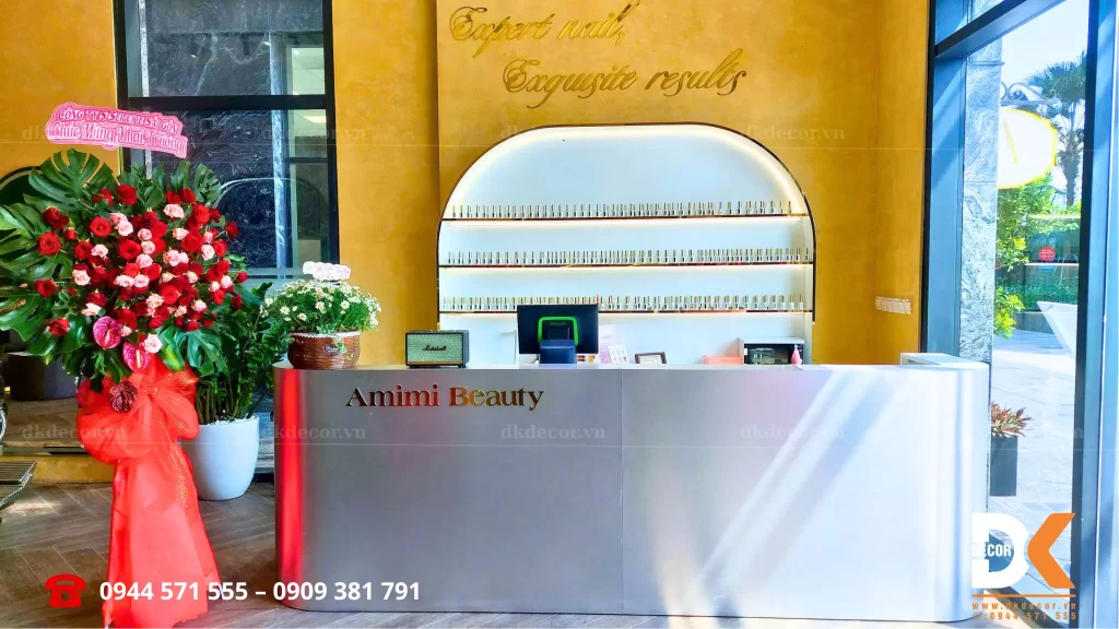 khu vực lễ tân amimi beauty
