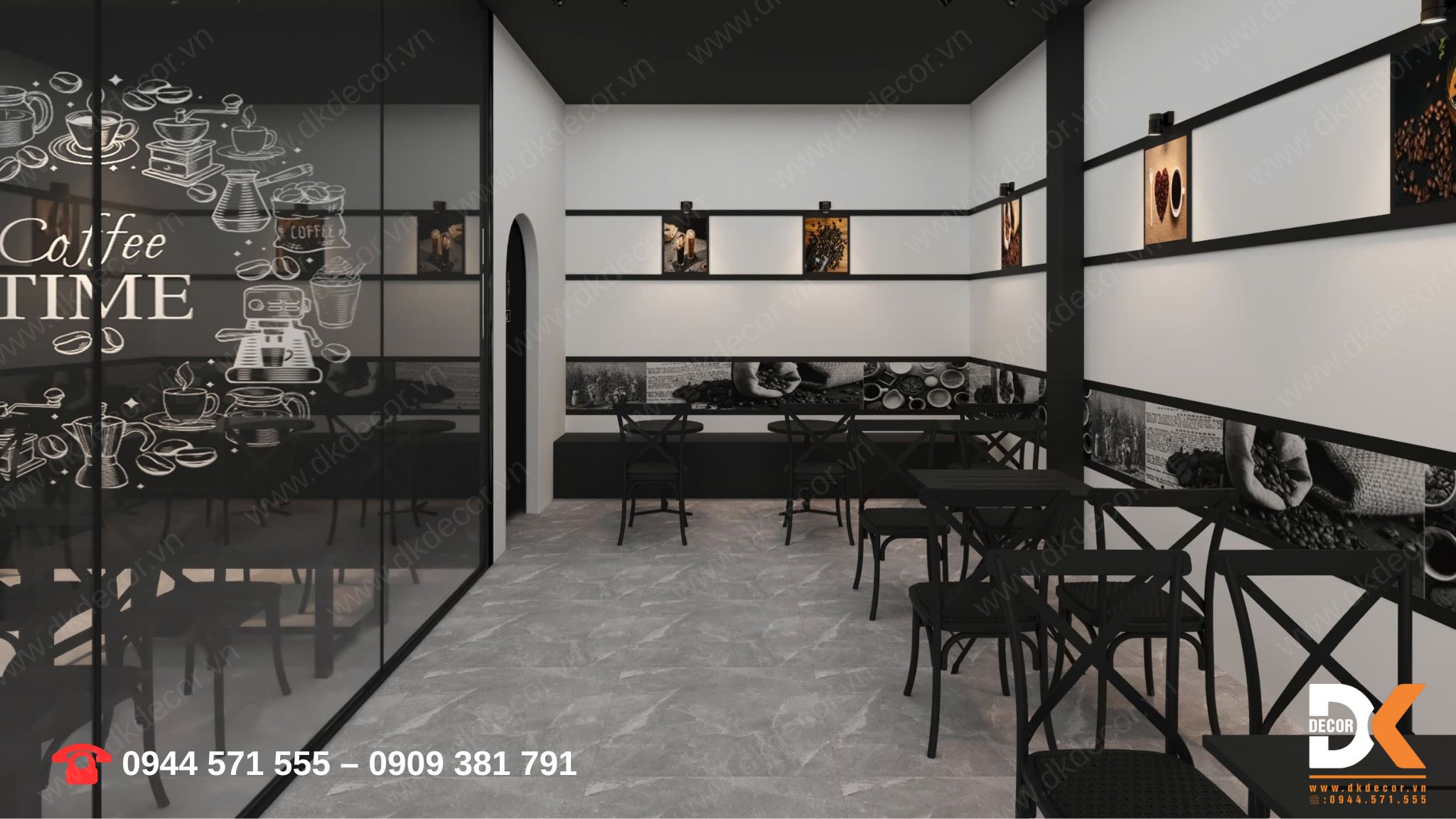 thiết kế quán cafe không gian học tập