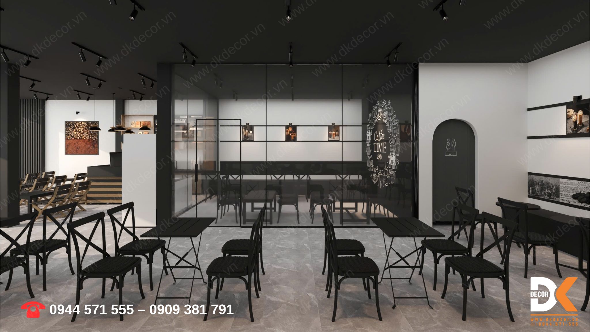 không gian bên trong quán cafe milano