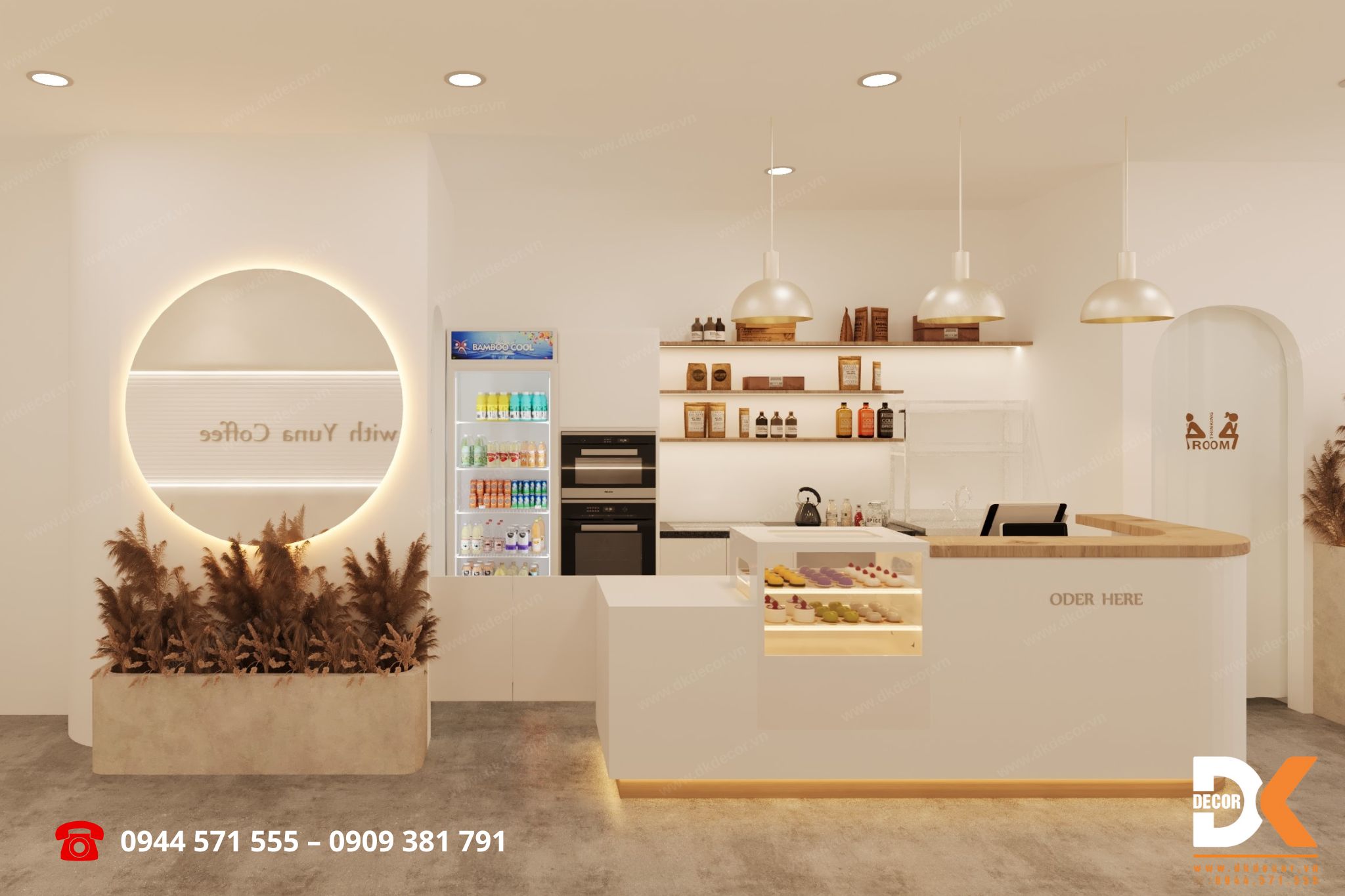 khu vực quầy tiệm yuna coffee