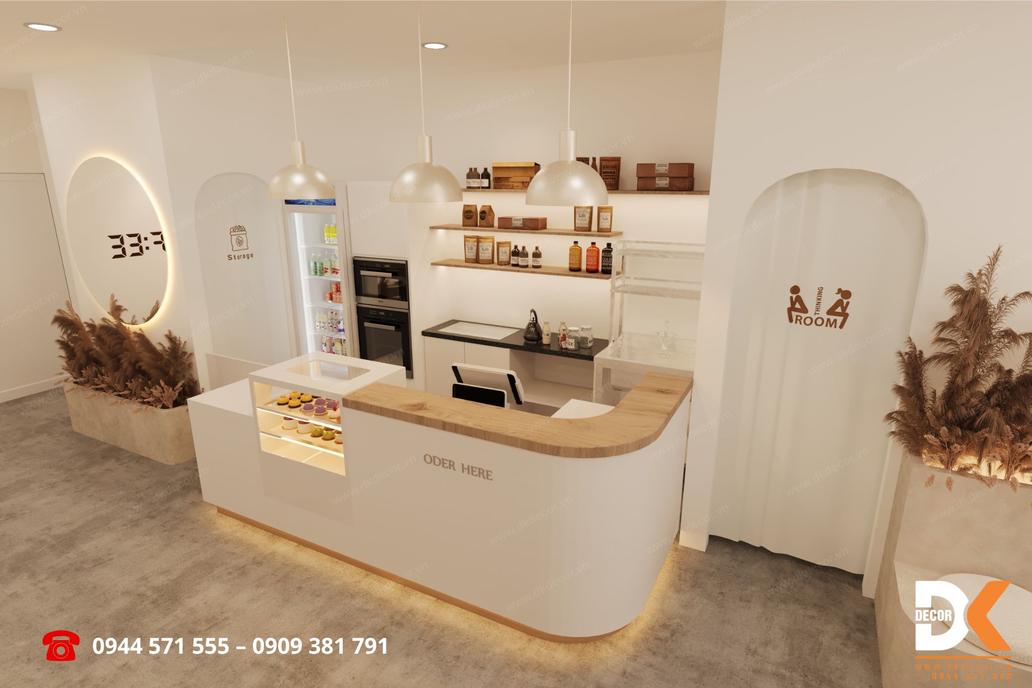 khu vực quầy order tiệm yuna coffee