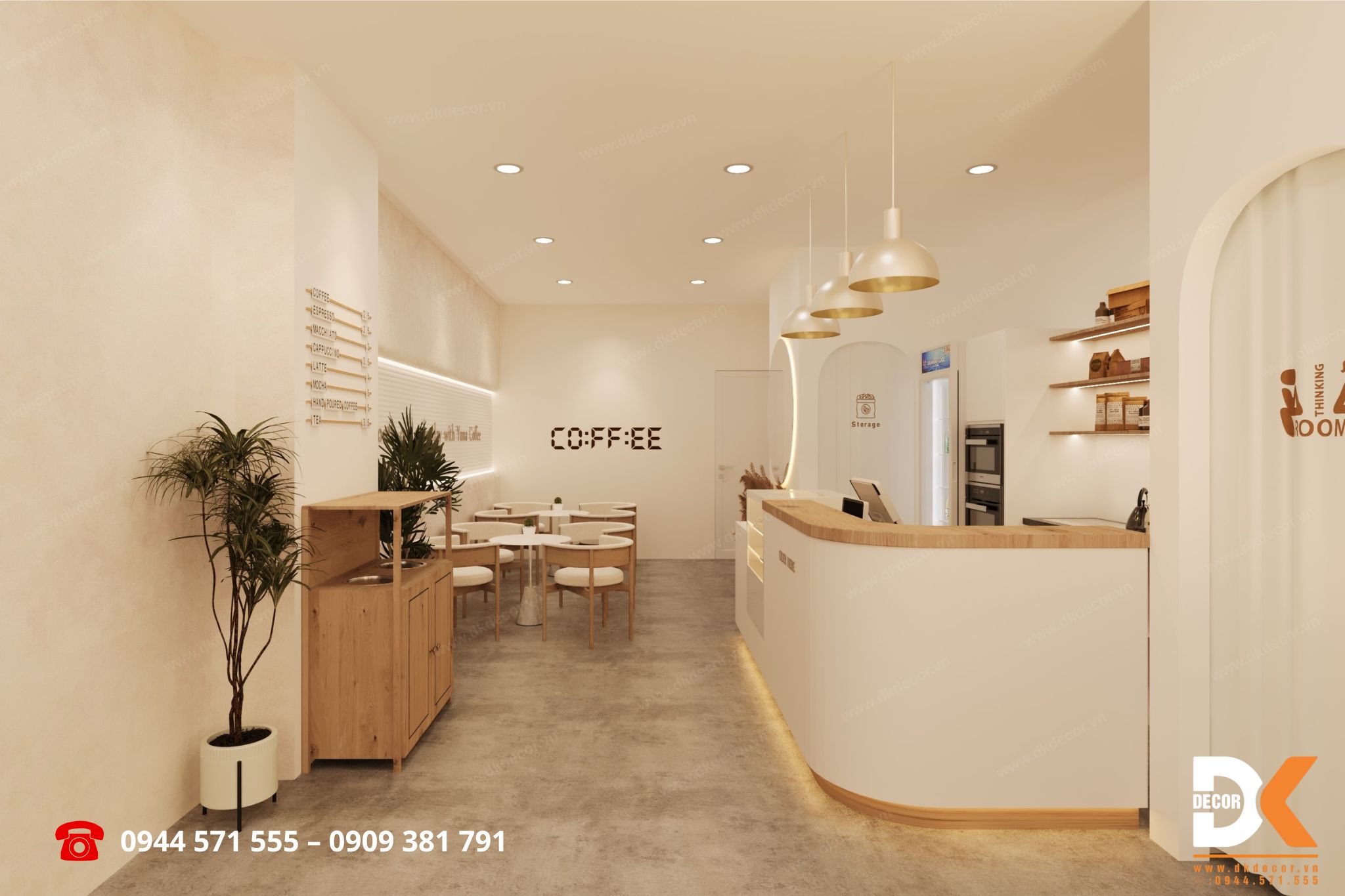 khu vực quầy thu ngân tiệm yuna coffee