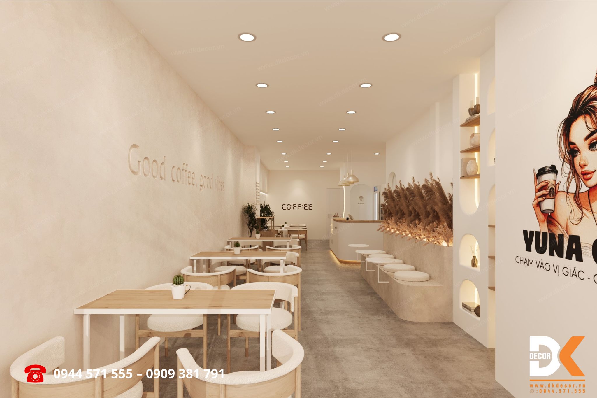 không gian tiệm yuna coffee 