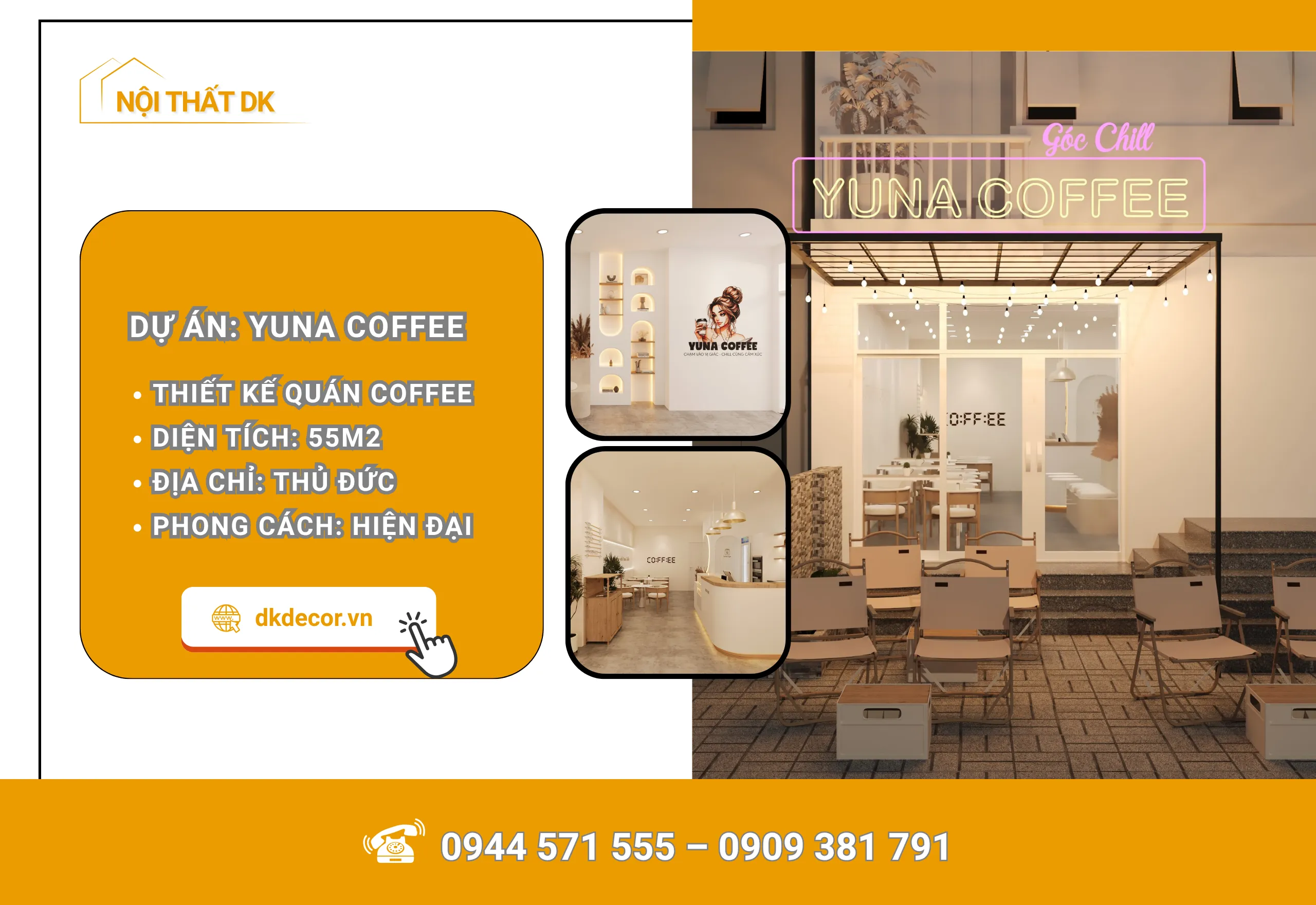 [Thủ Đức] Thiết Kế Quán Coffee YUNA 