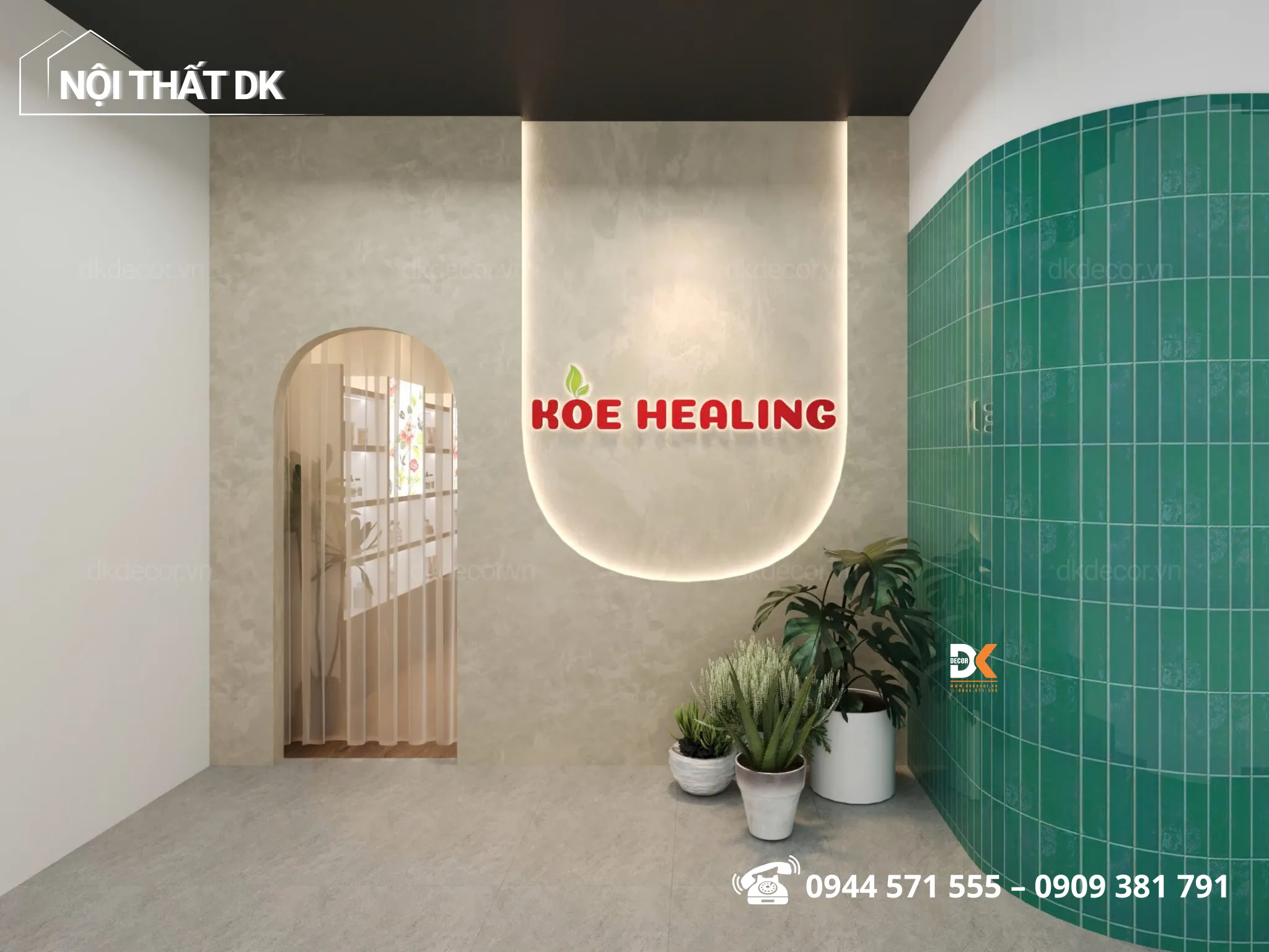 thiết kế nội thất spa koe healing
