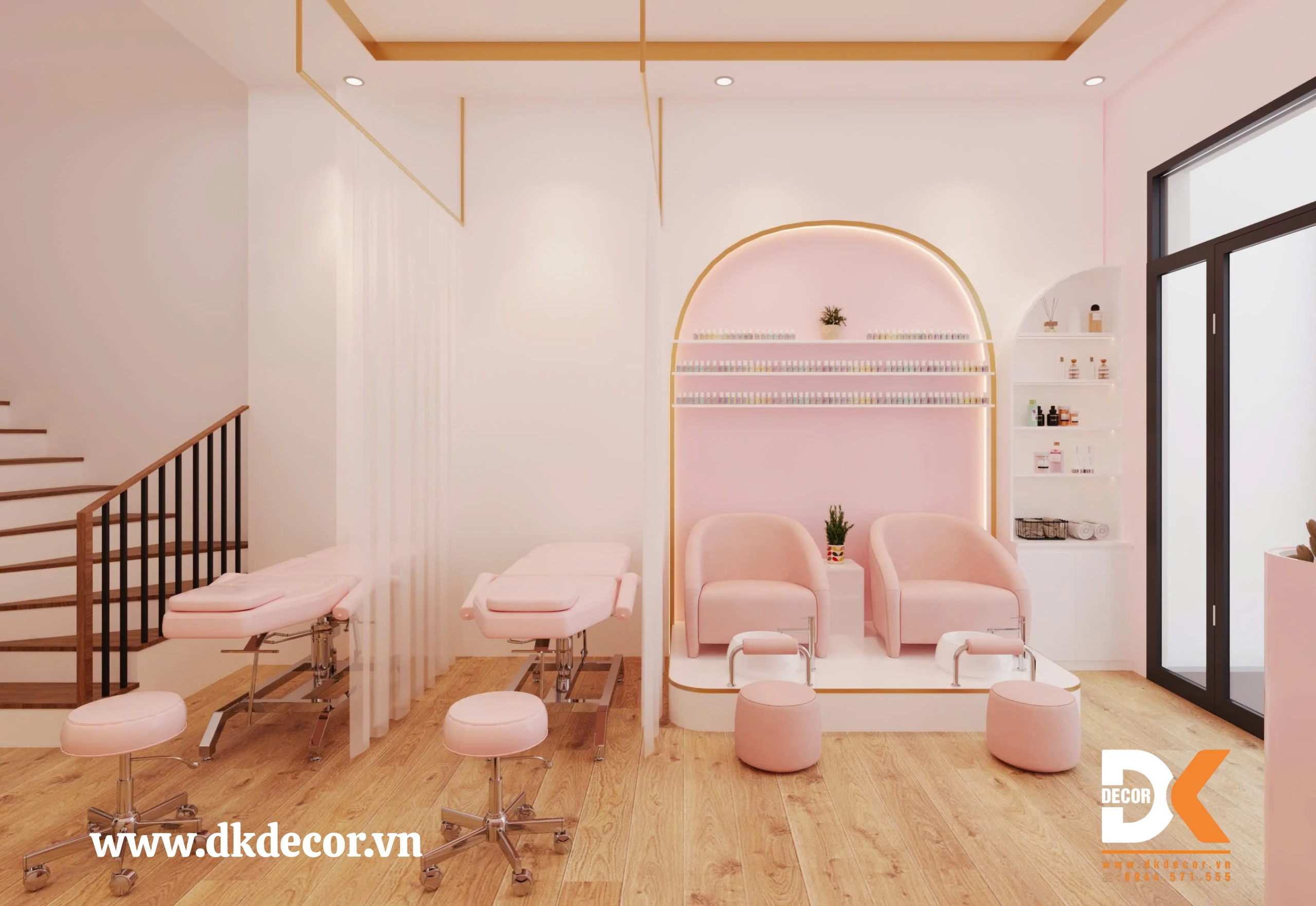 Thiết Kế Tiệm Nail Mi Lan Đài – Quận 12 – 30m2 