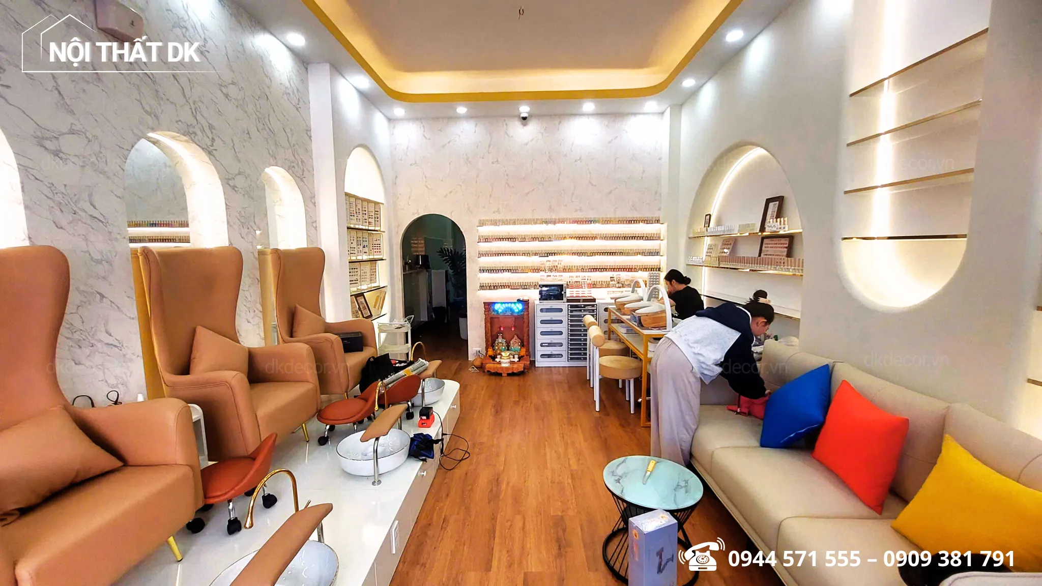 thi công tiệm nail spa thùy dương beauty