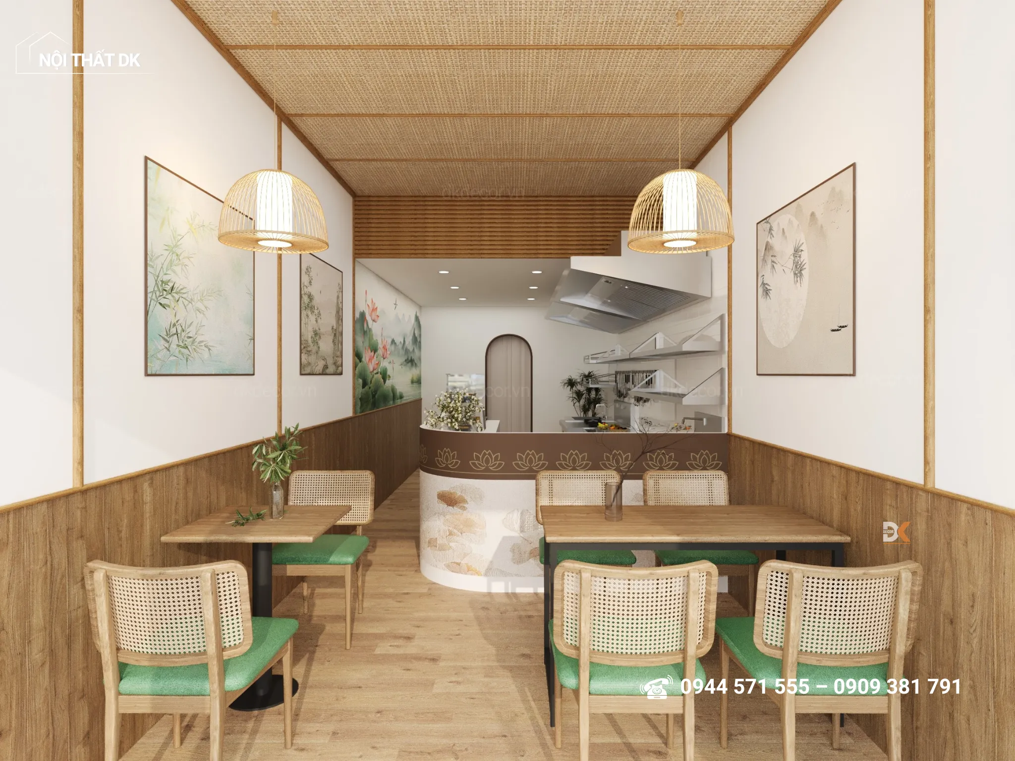 decor quán ăn chay sen xanh quận 7