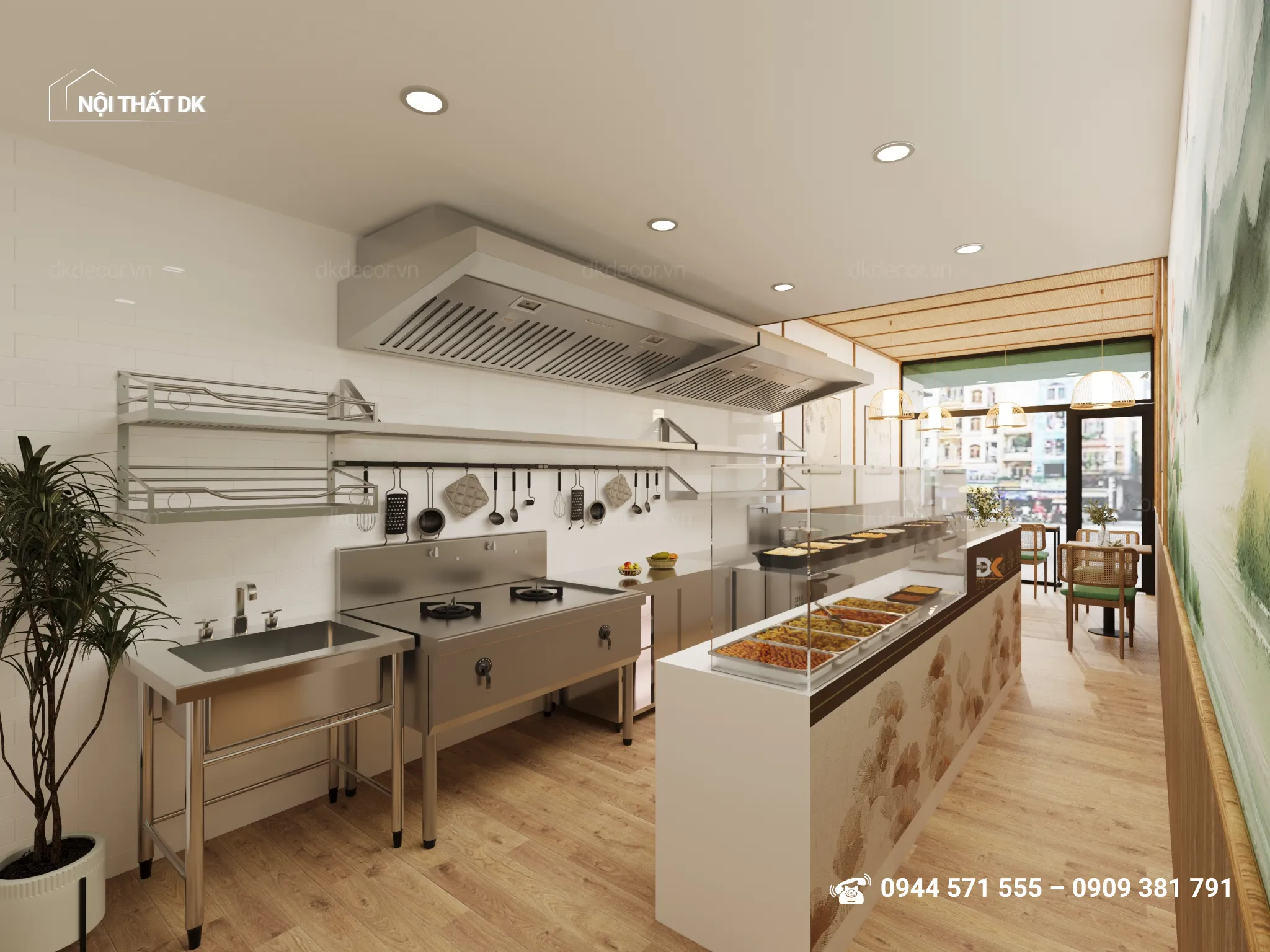 không gian quán ăn chay sen xanh quận 7