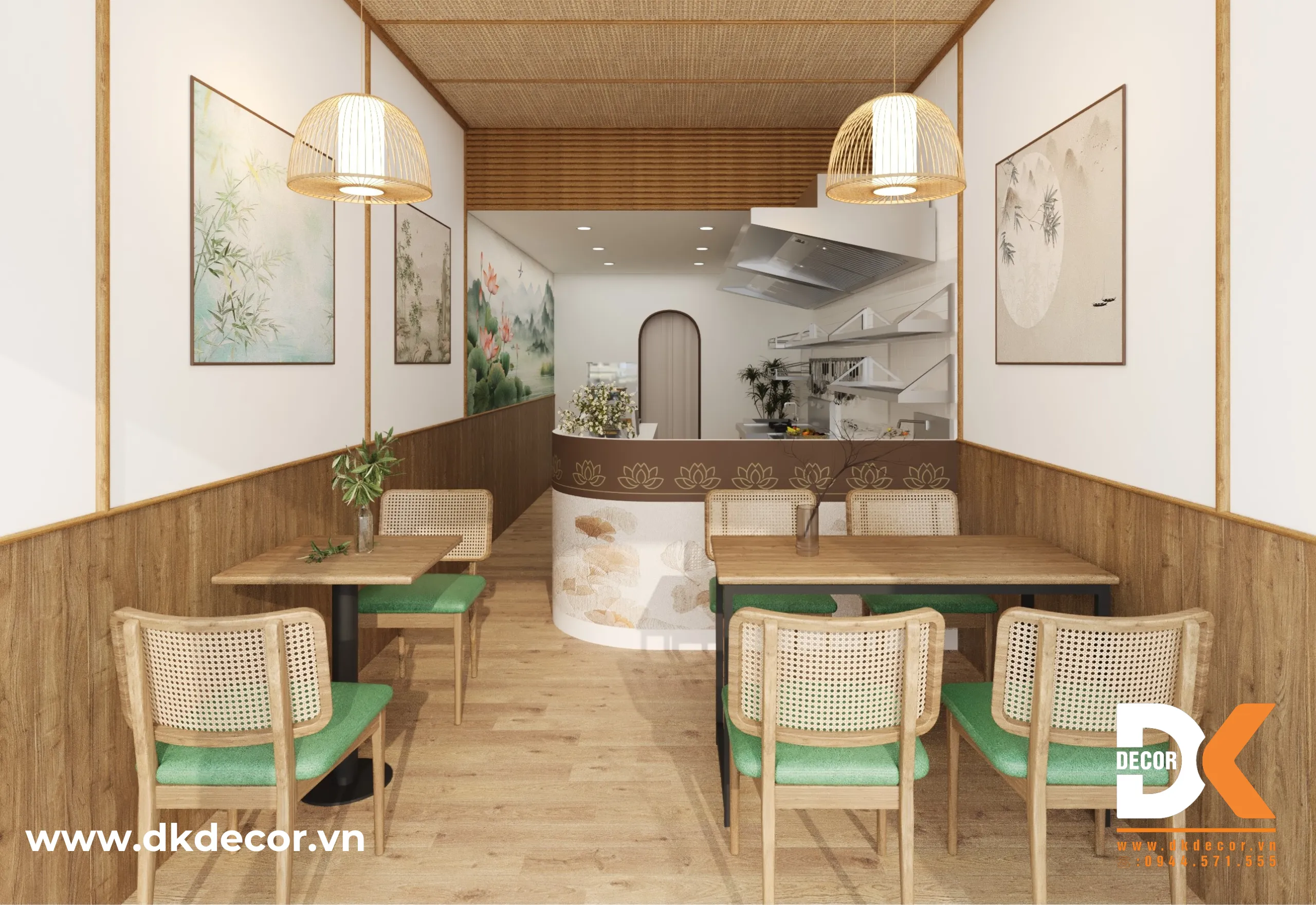 Thiết Kế Quán Ăn Chay Sen Xanh Quận 7 