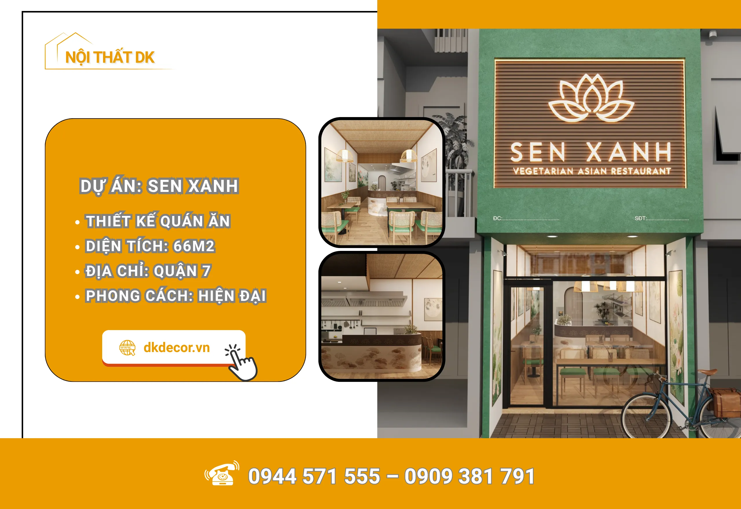 Thiết Kế Quán Ăn Chay Sen Xanh Quận 7 