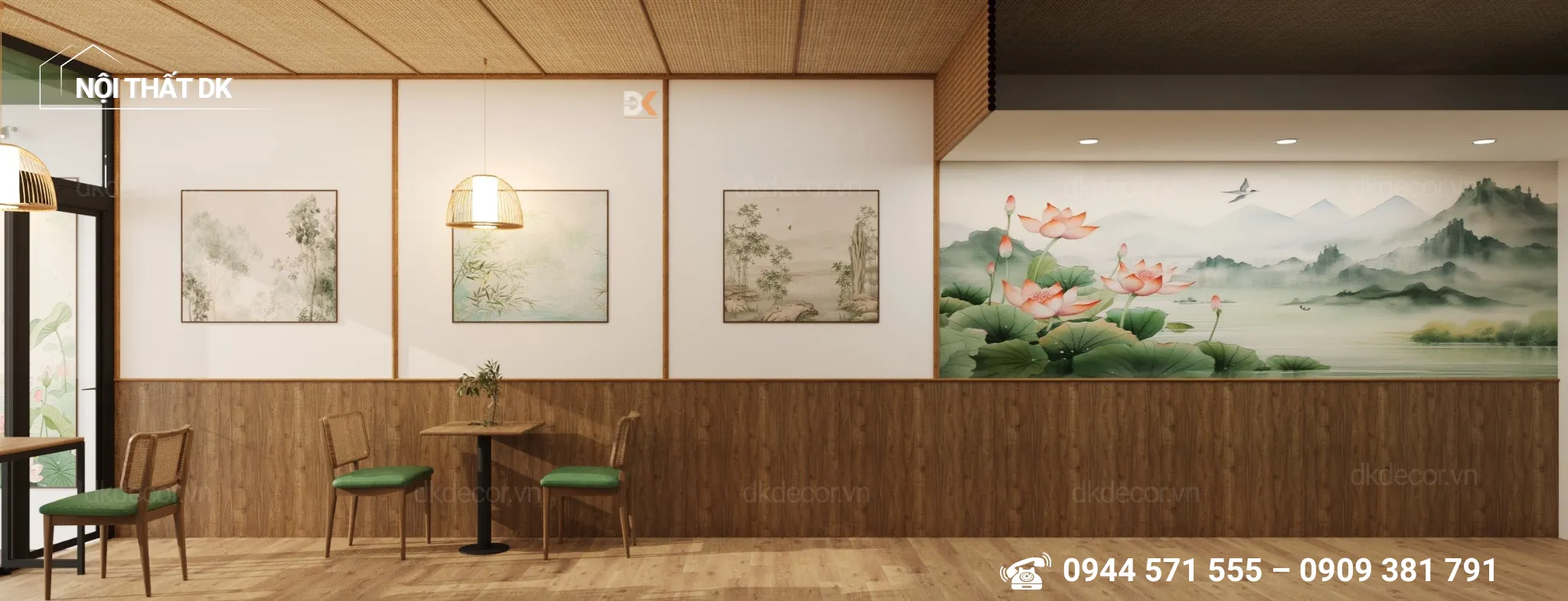 decor quán ăn chay sen xanh quận 7