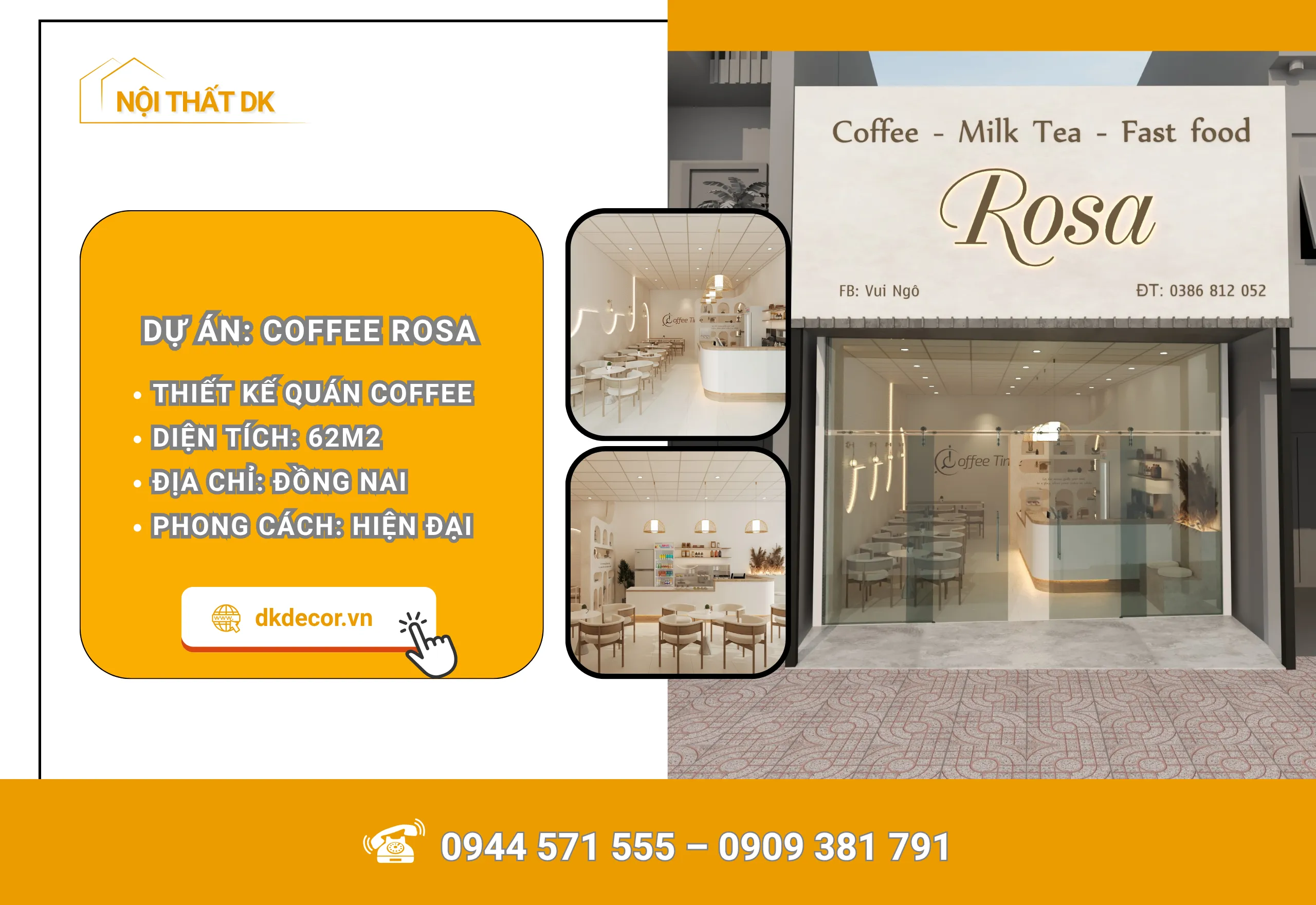 Thiết Kế Quán Coffee Rosa Tại Đồng Nai 