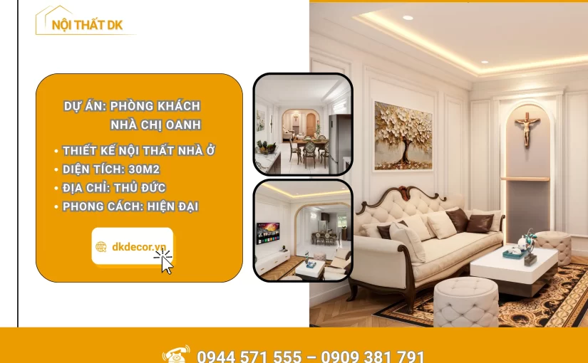 Thiết Kế Nội Thất Phòng Khách 30m2 Ở Thủ Đức