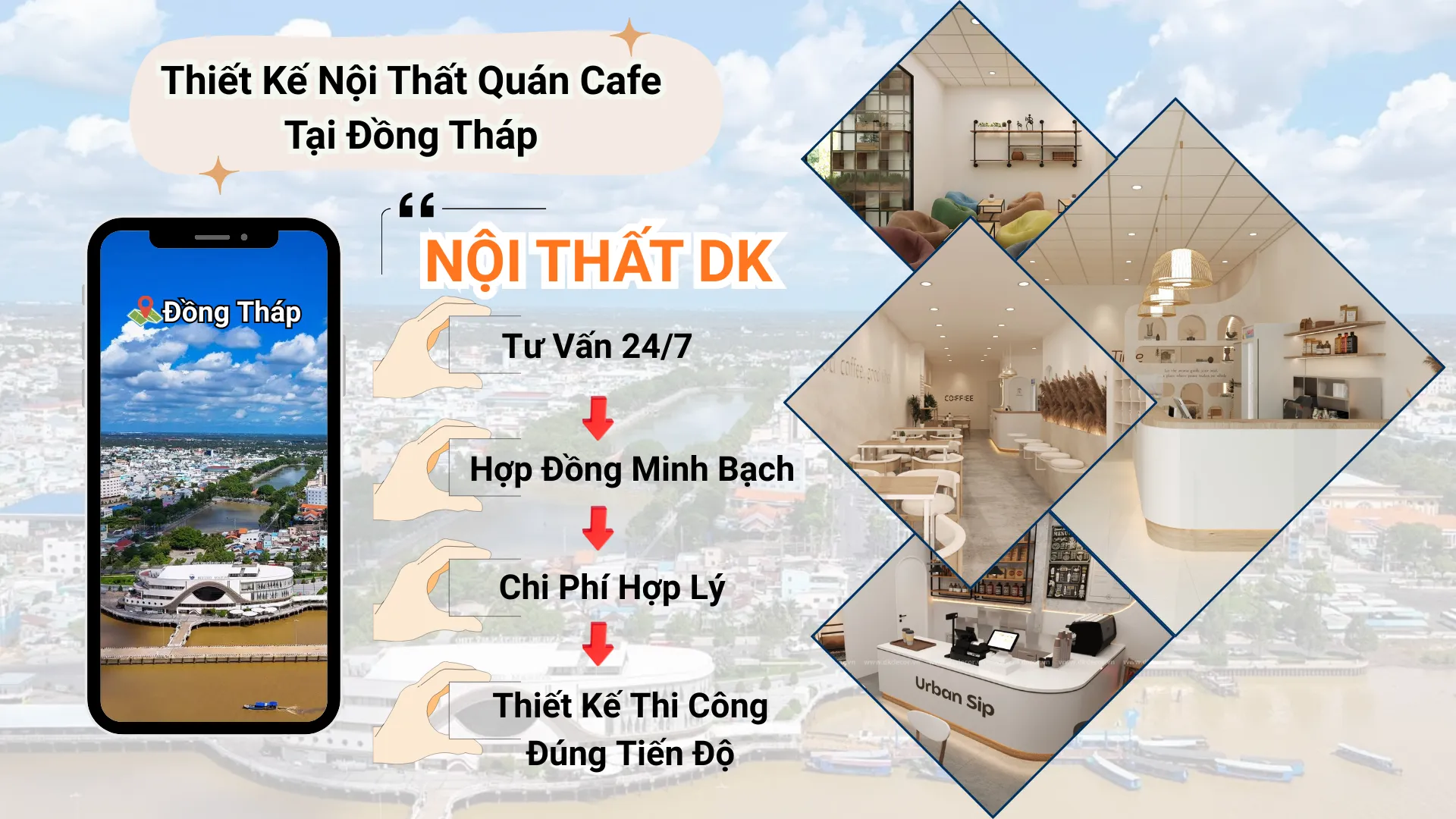 thiết kế nội thất quán cafe tại đồng tháp