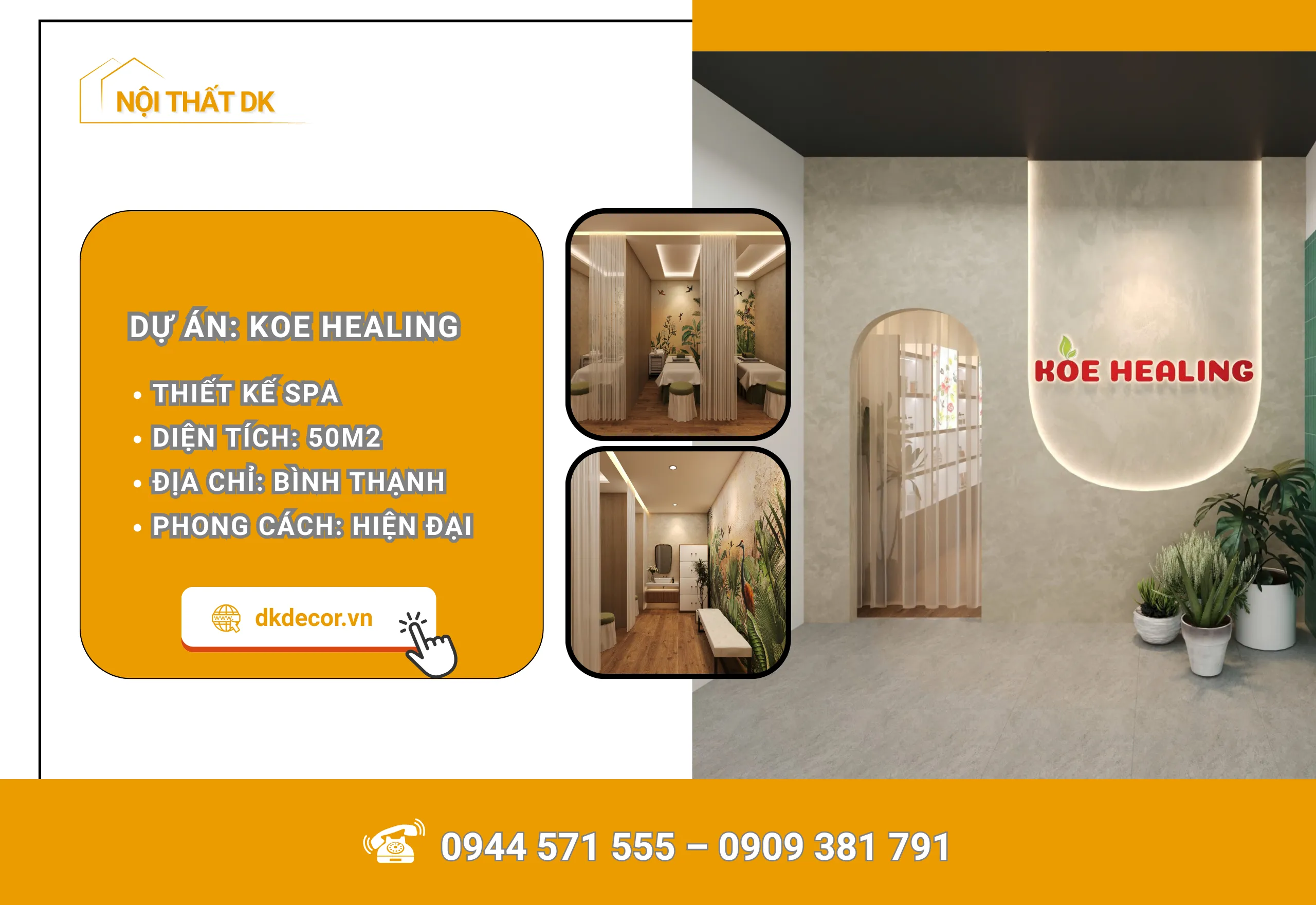 thiết kế nội thất spa koe healing bình thạnh