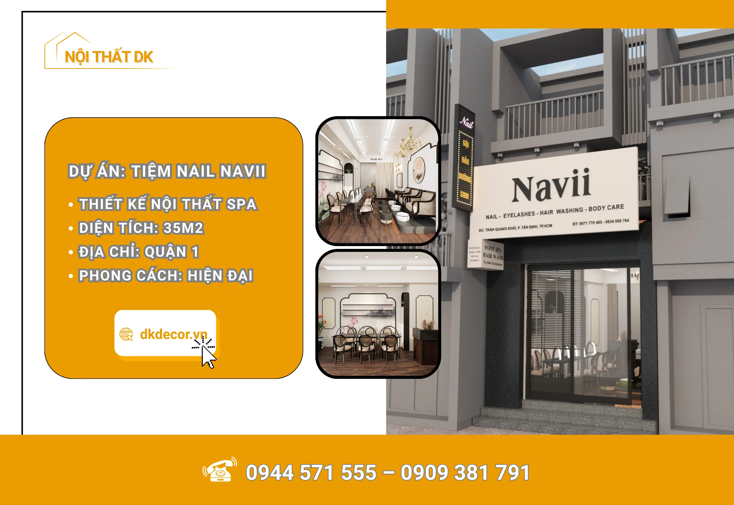 Thiết Kế Tiệm Nail NAVII 35m2 Quận 1 