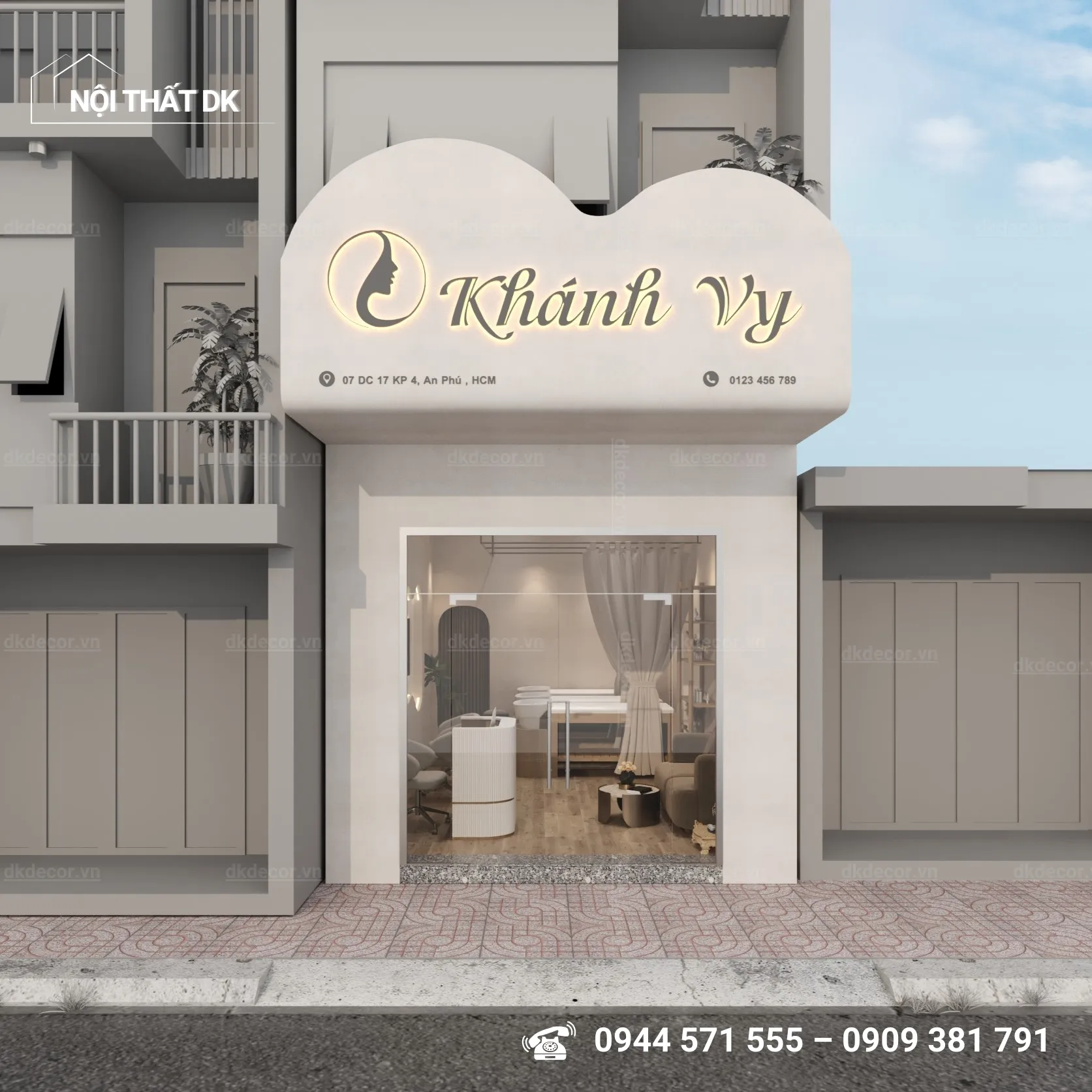 bảng hiệu - thiết kế spa mini khánh vy bình dương