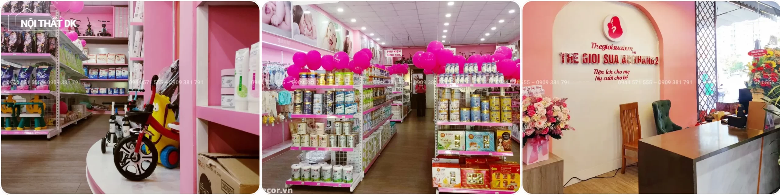 dự án dk thi công cửa hàng mẹ và bé quận 9