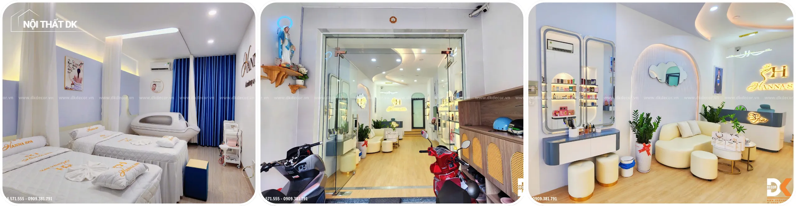 dự án dk thi công nội thất spa hanna beauty tân phú