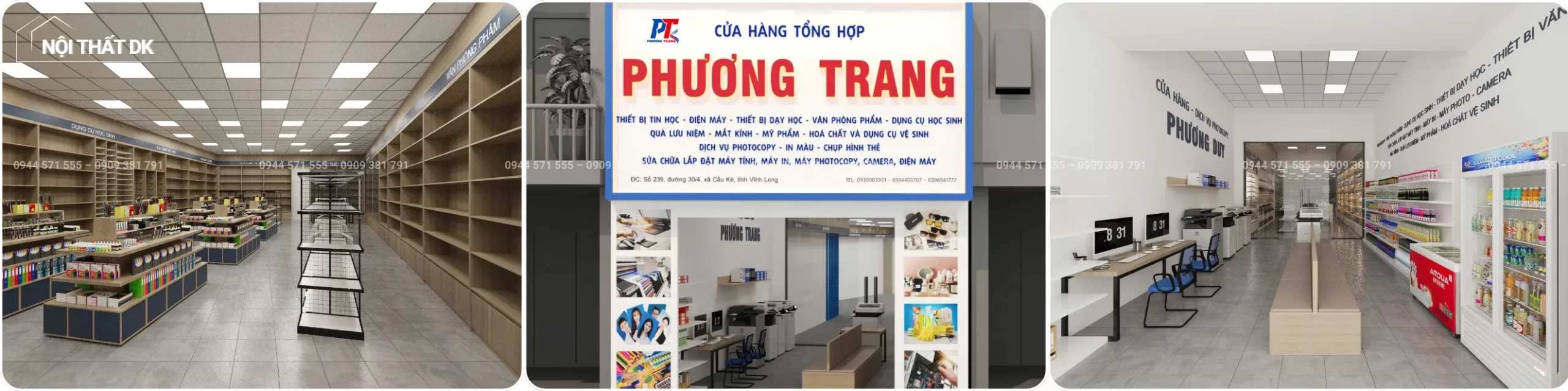 dự án dk thiết kế cửa hàng tổng hợp tiệm photo phương trang