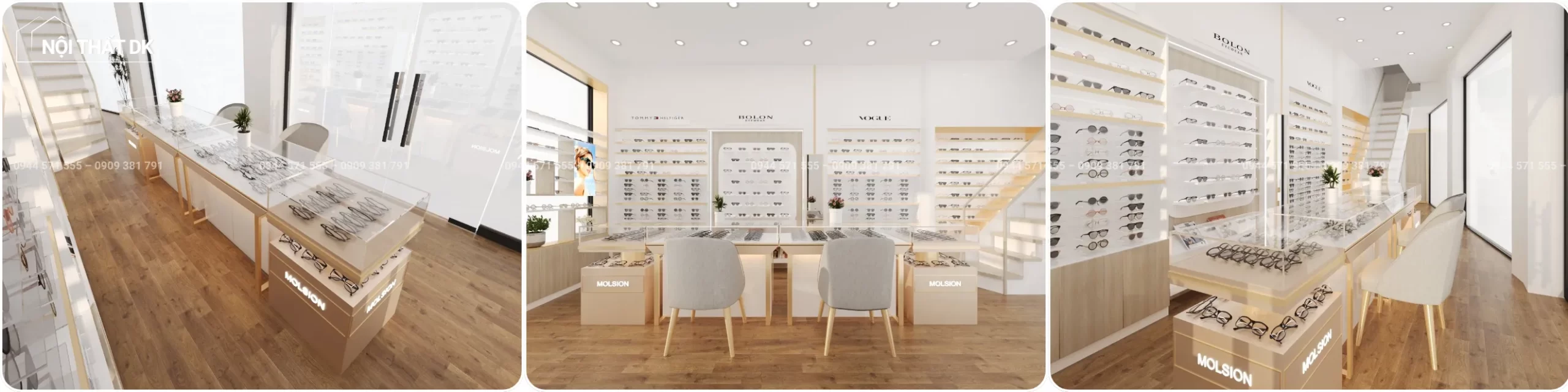 dự án dk thiết kế shop mắt kính ánh sáng việt cn2