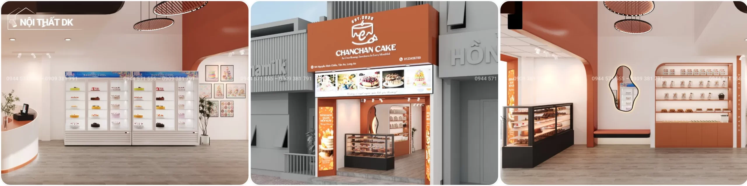 dự án dk thiết kế tiệm bánh ngọt chanchan cake tây ninh 30m2