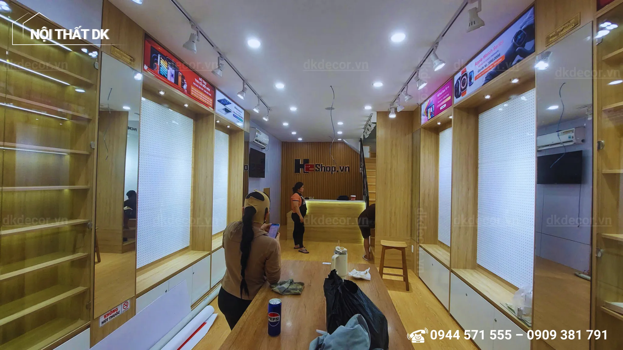 thi công cửa hàng điện thoại h2shop-tân phú - 40m2