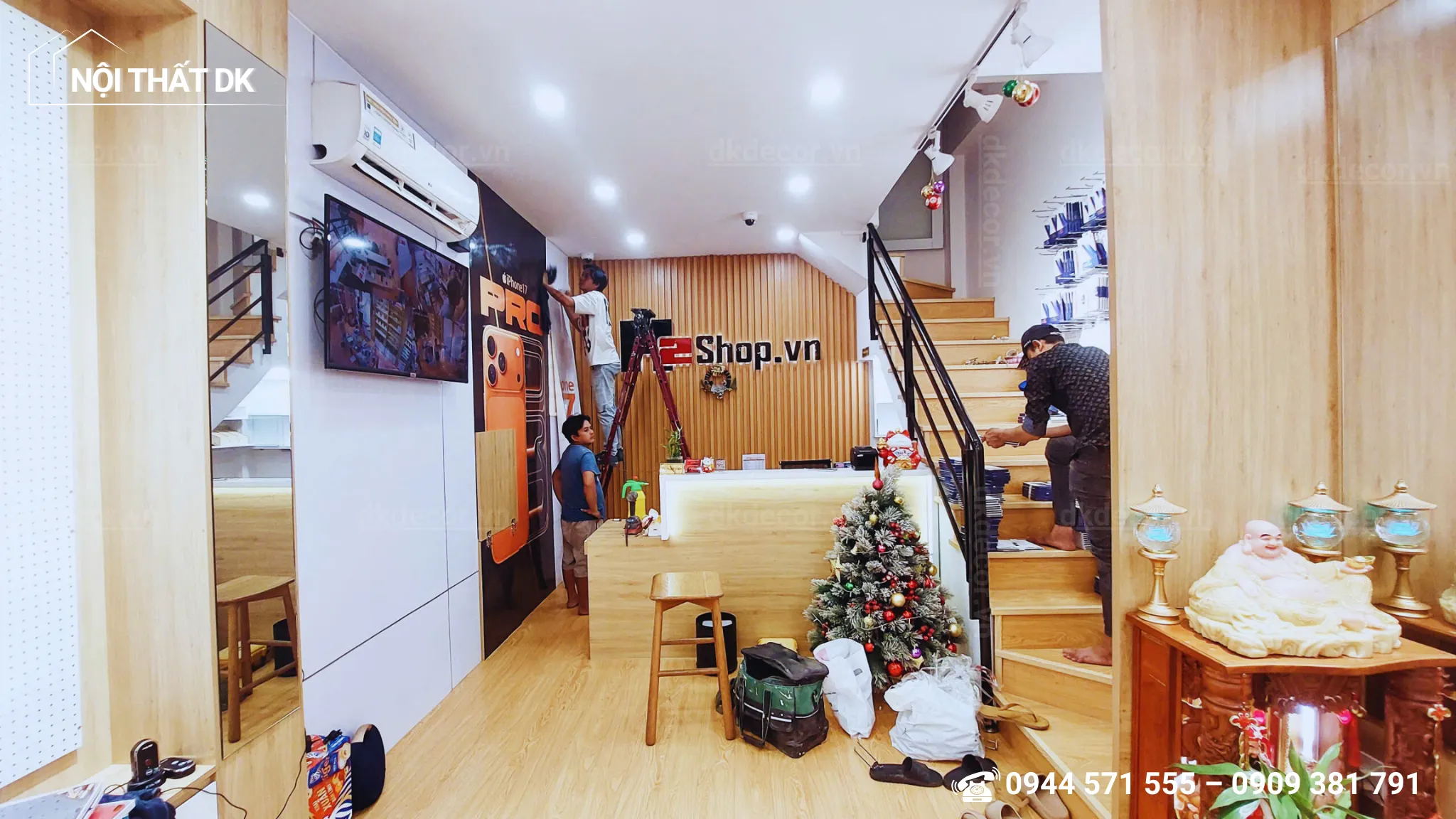 thi công cửa hàng điện thoại h2shop-tân phú - 40m2