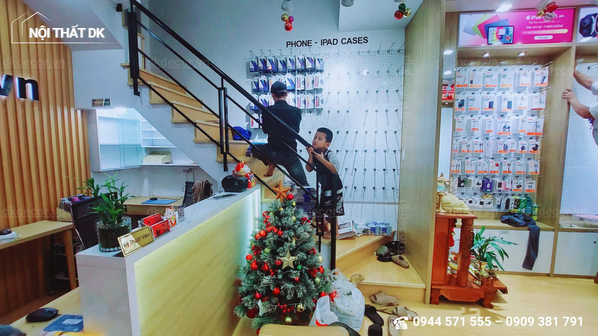 thi công cửa hàng điện thoại h2shop-tân phú - 40m2