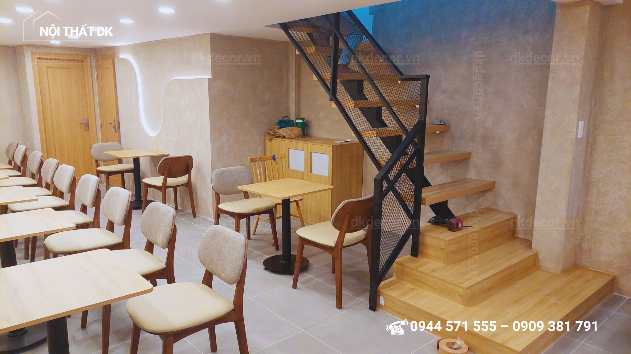 thi công quán ăn viên tại thủ đức 60m2 - nội thất DK