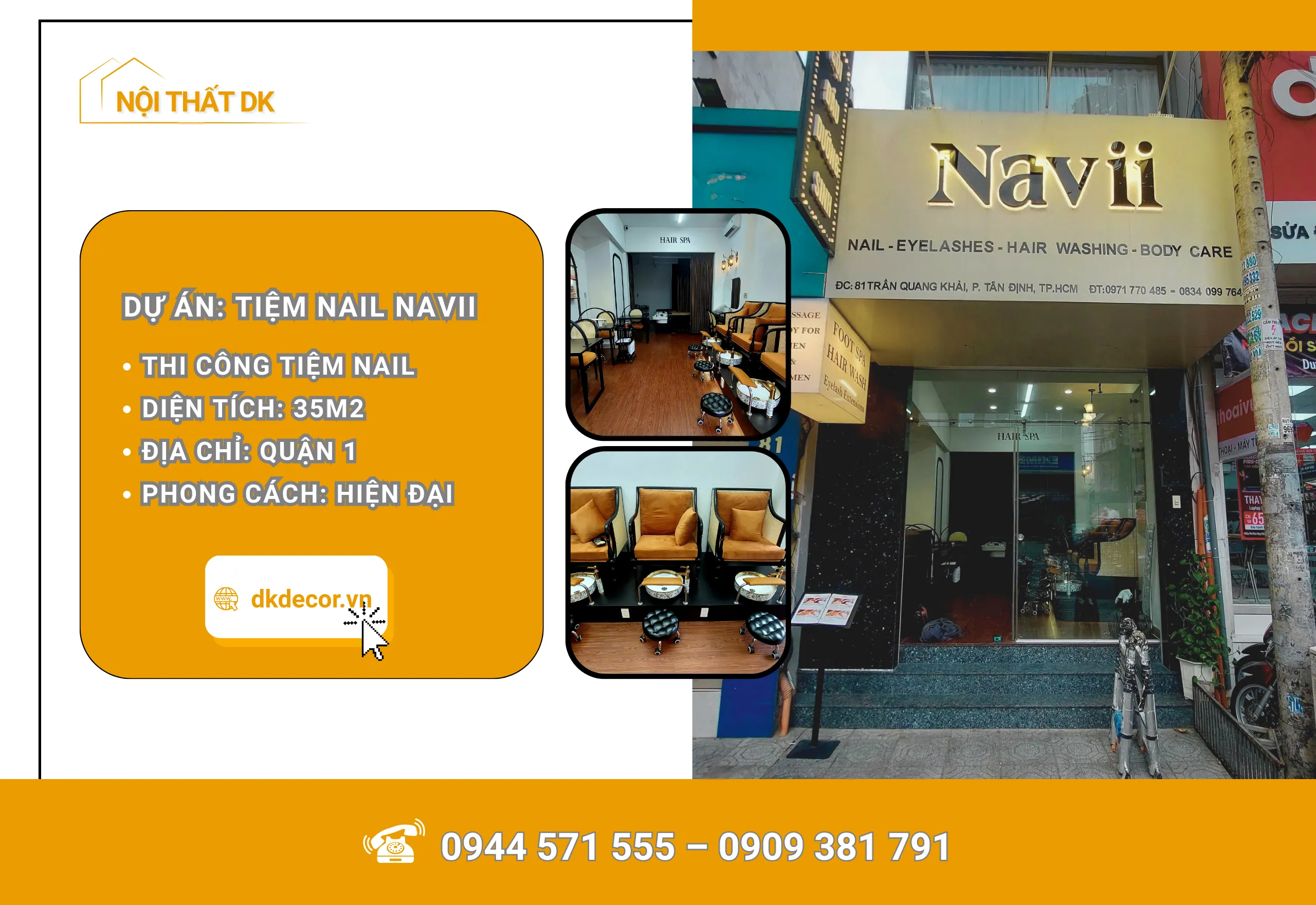 Thi Công Tiệm Nail Navii Quận 1 – 35m2 