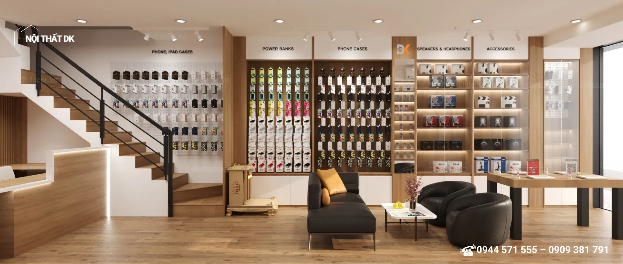 thiết kế cửa hàng điện thoại h2shop