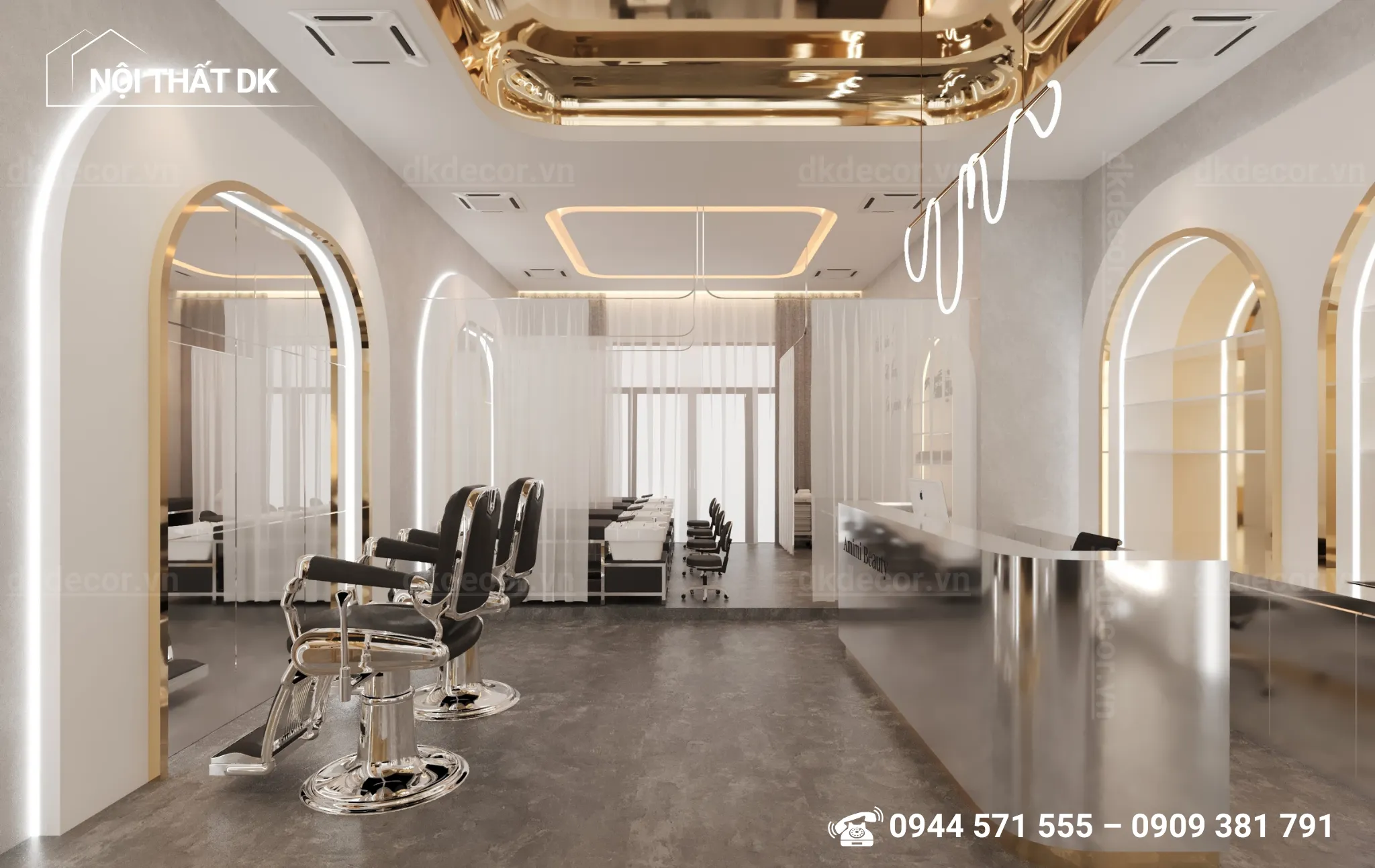 thiết kế salon amimi beauty quận 7 120m2