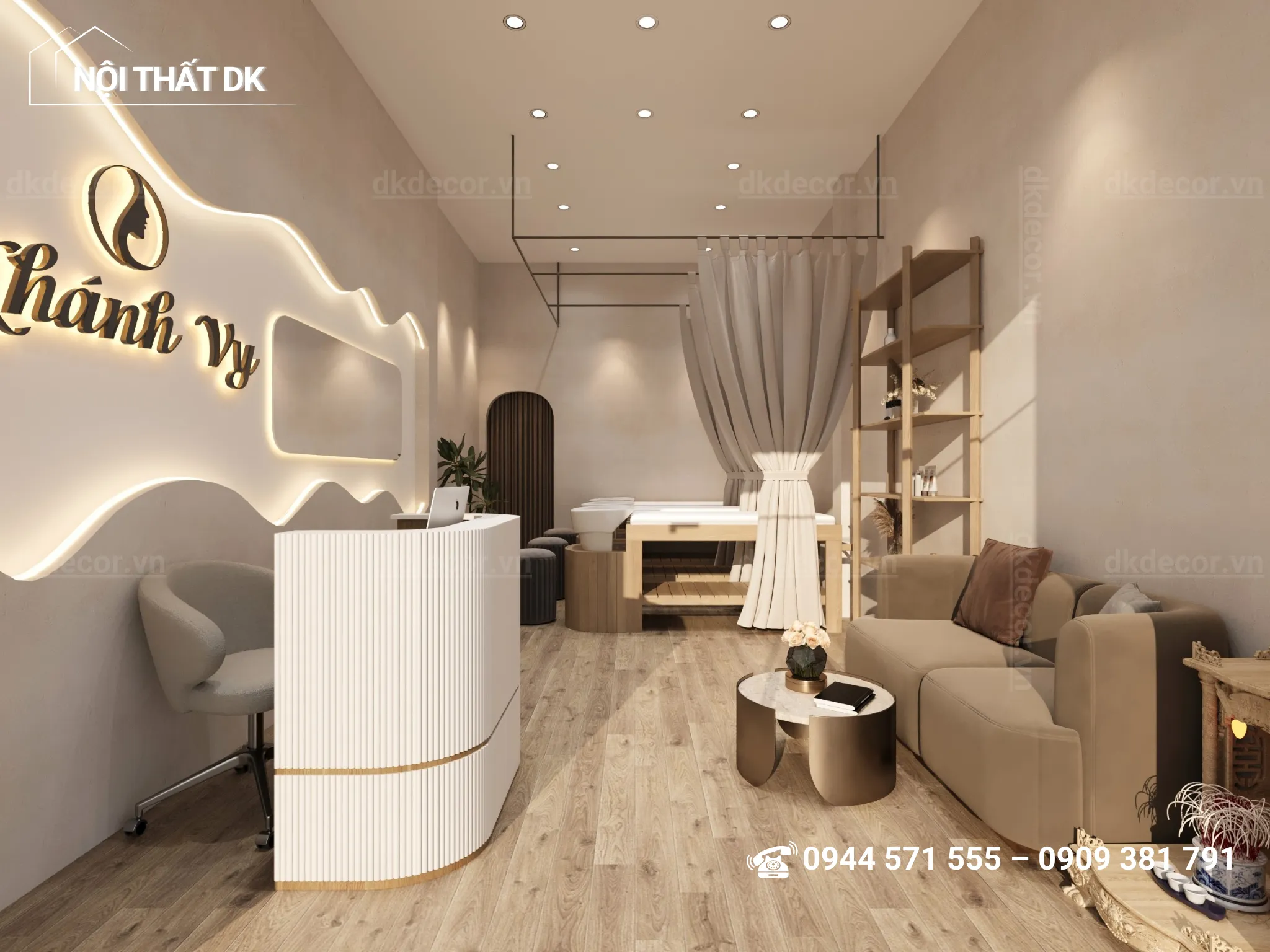 thiết kế spa mini khánh vy 60m2 bình dương