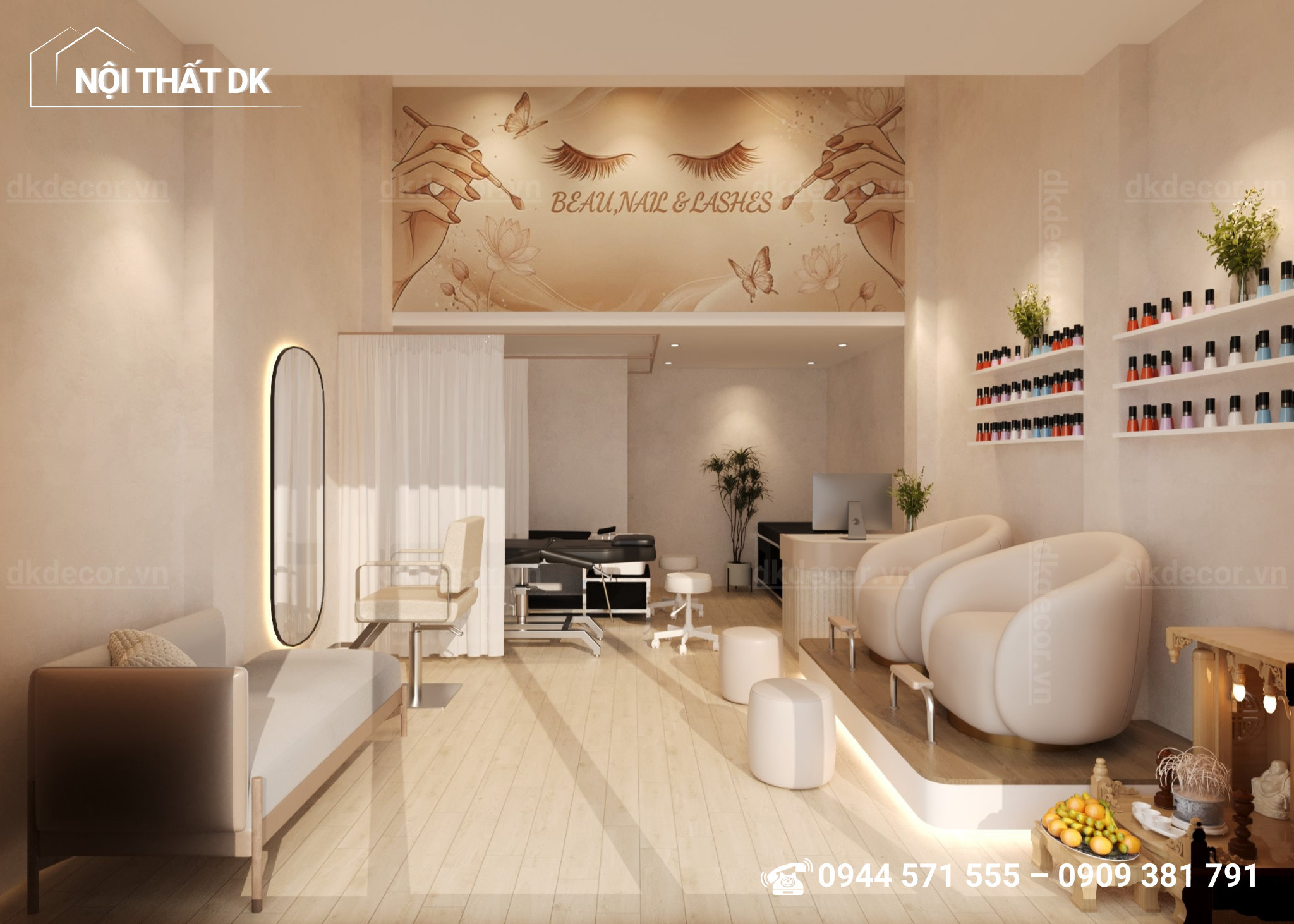 Thiết Kế Tiệm Nail J-Beauty Quận 4 thiết kế tiệm nail j-beauty 25m2 quận 4