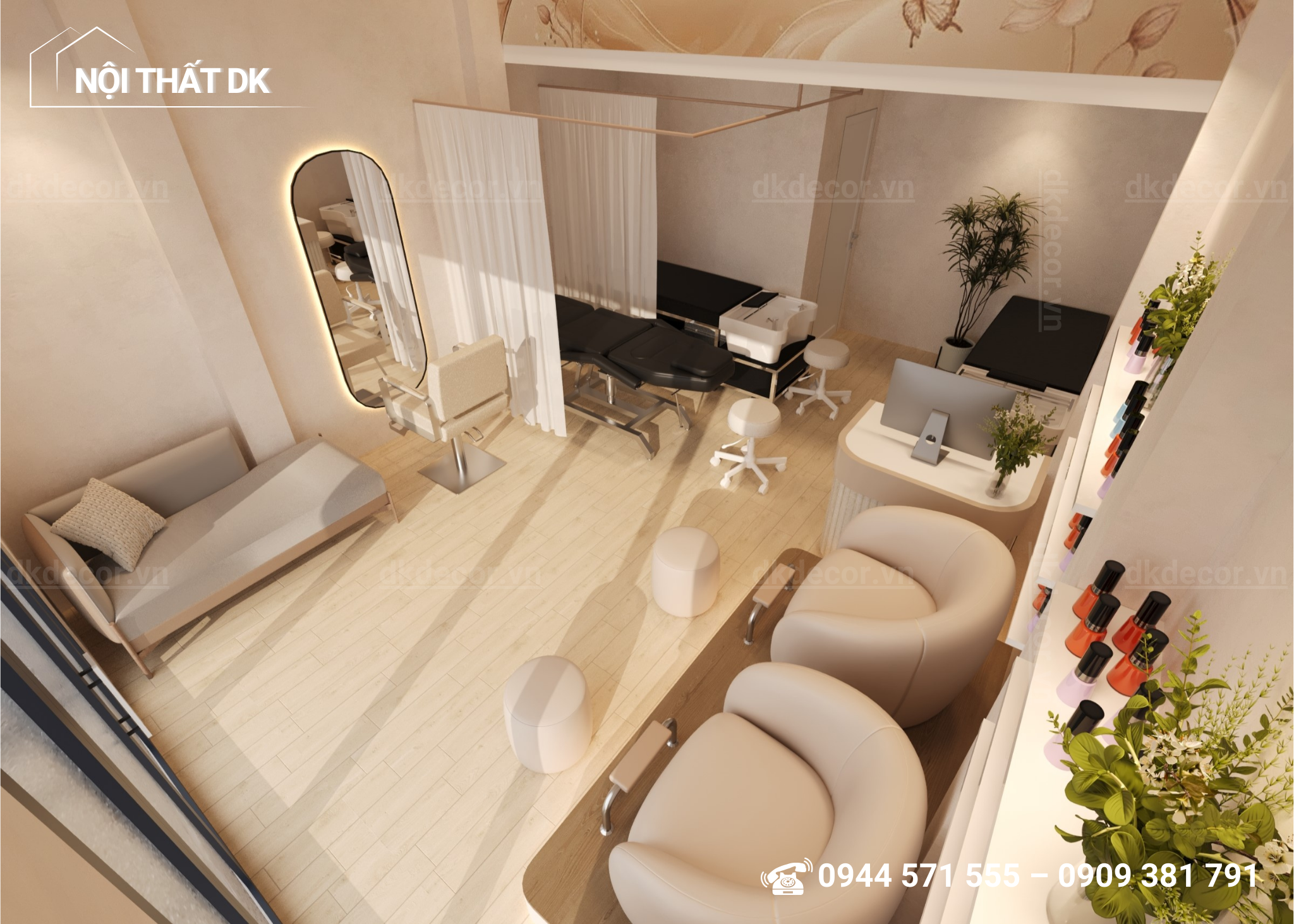 Thiết Kế Tiệm Nail J-Beauty Quận 4 thiết kế tiệm nail j-beauty 25m2 quận 4