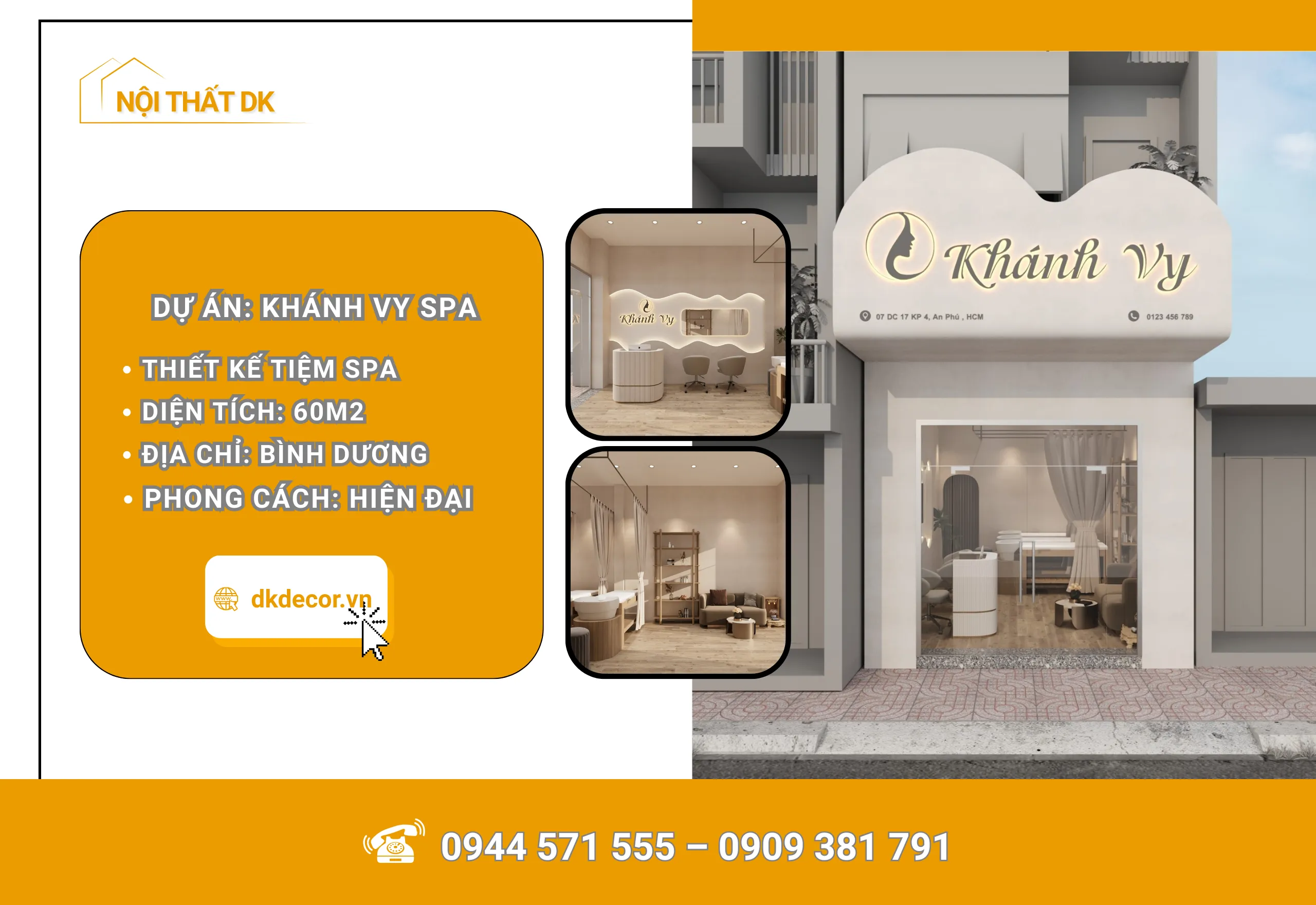 Thiết Kế Tiệm Spa Khánh Vy – Bình Dương 