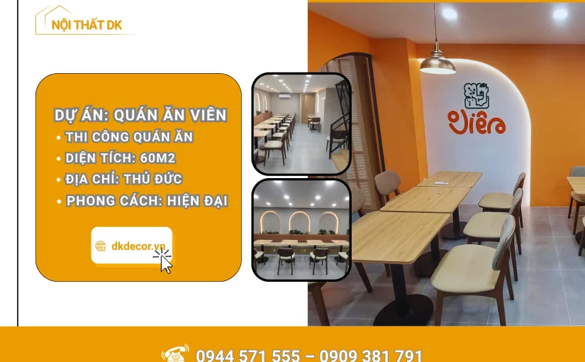 Thi Công Quán Ăn Viên Tại Thủ Đức 60m2