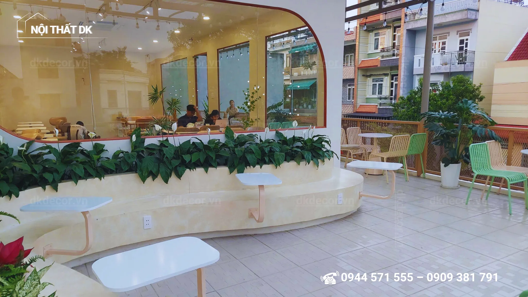 thi công quán cafe hichi kdc êm đềm, thủ đức - nội thất dk