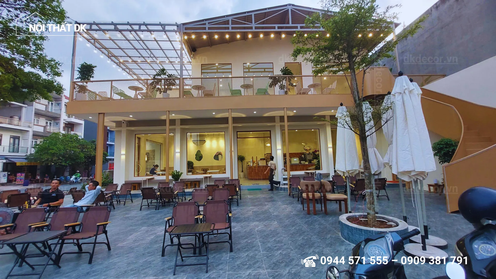 thi công quán cafe hichi kdc êm đềm, thủ đức - nội thất dk