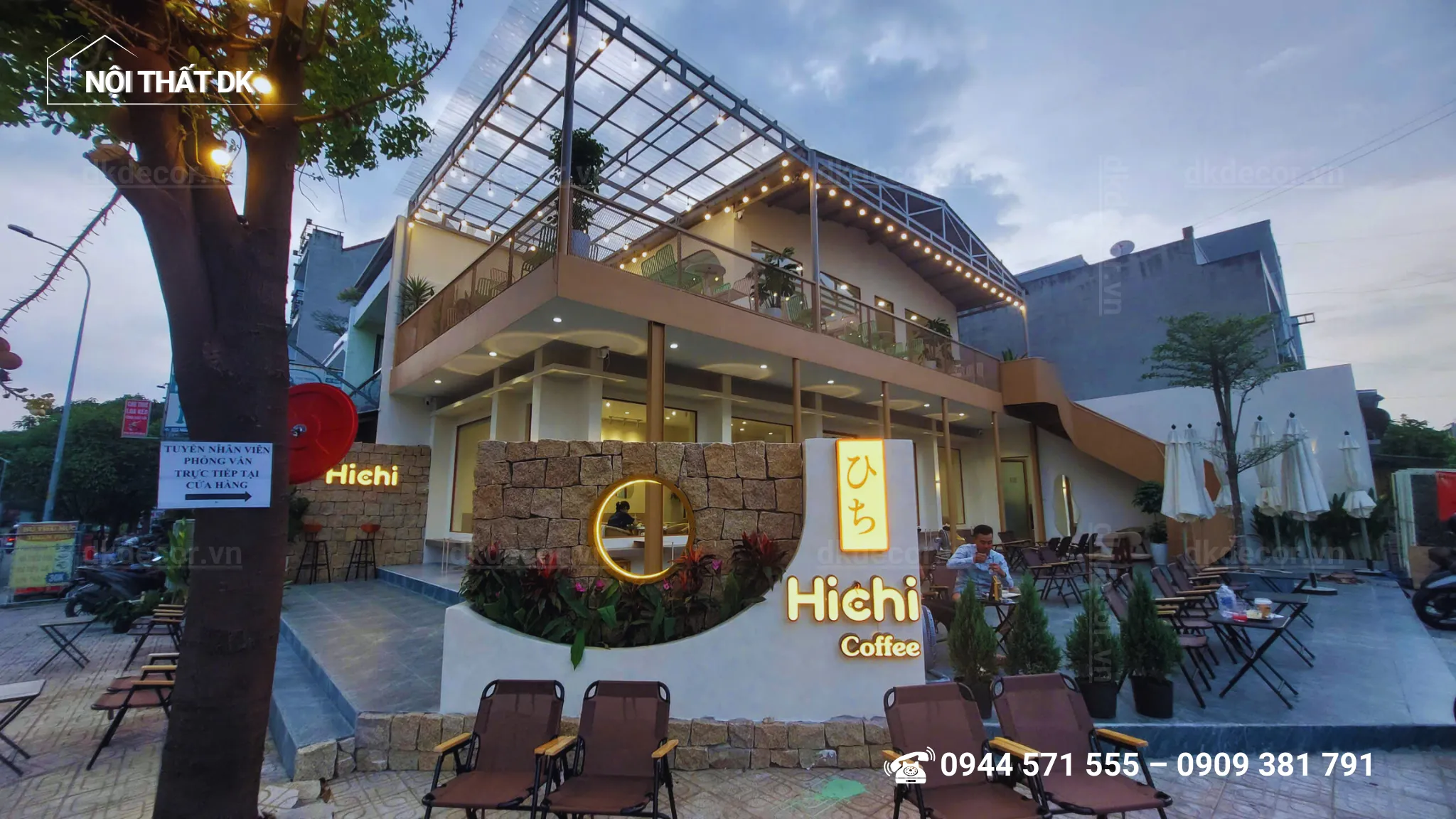 thi công quán cafe hichi kdc êm đềm, thủ đức - nội thất dk